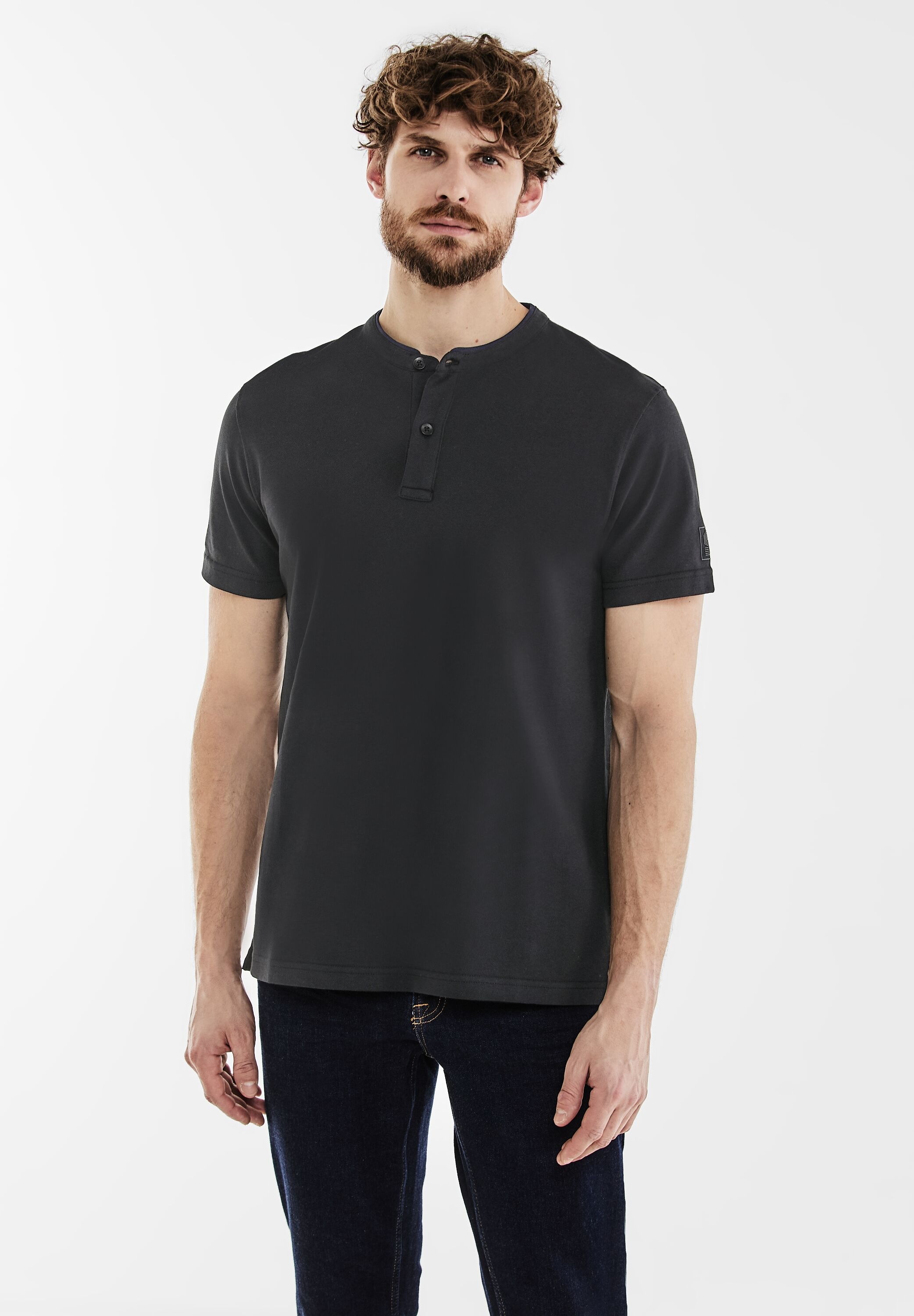 STREET ONE MEN T-Shirt, in Unifarbe günstig online kaufen