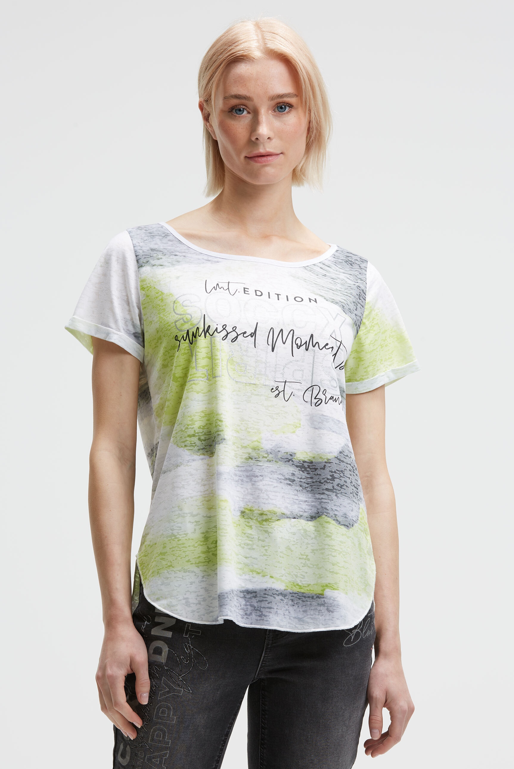 SOCCX Rundhalsshirt mit Turn-Up-Ärmel