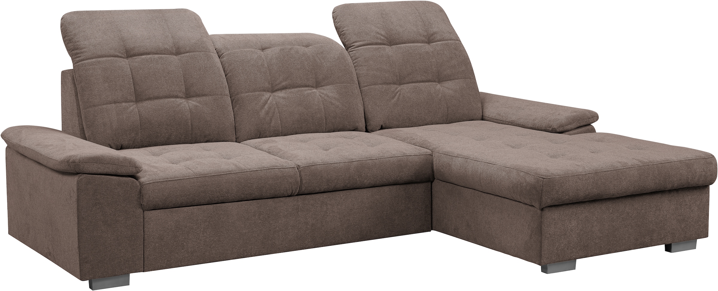 WERK2 Ecksofa Carmen, Sofa, Eckcouch mit Schlaffunktion, Bettkasten und Sitztiefenverstellung