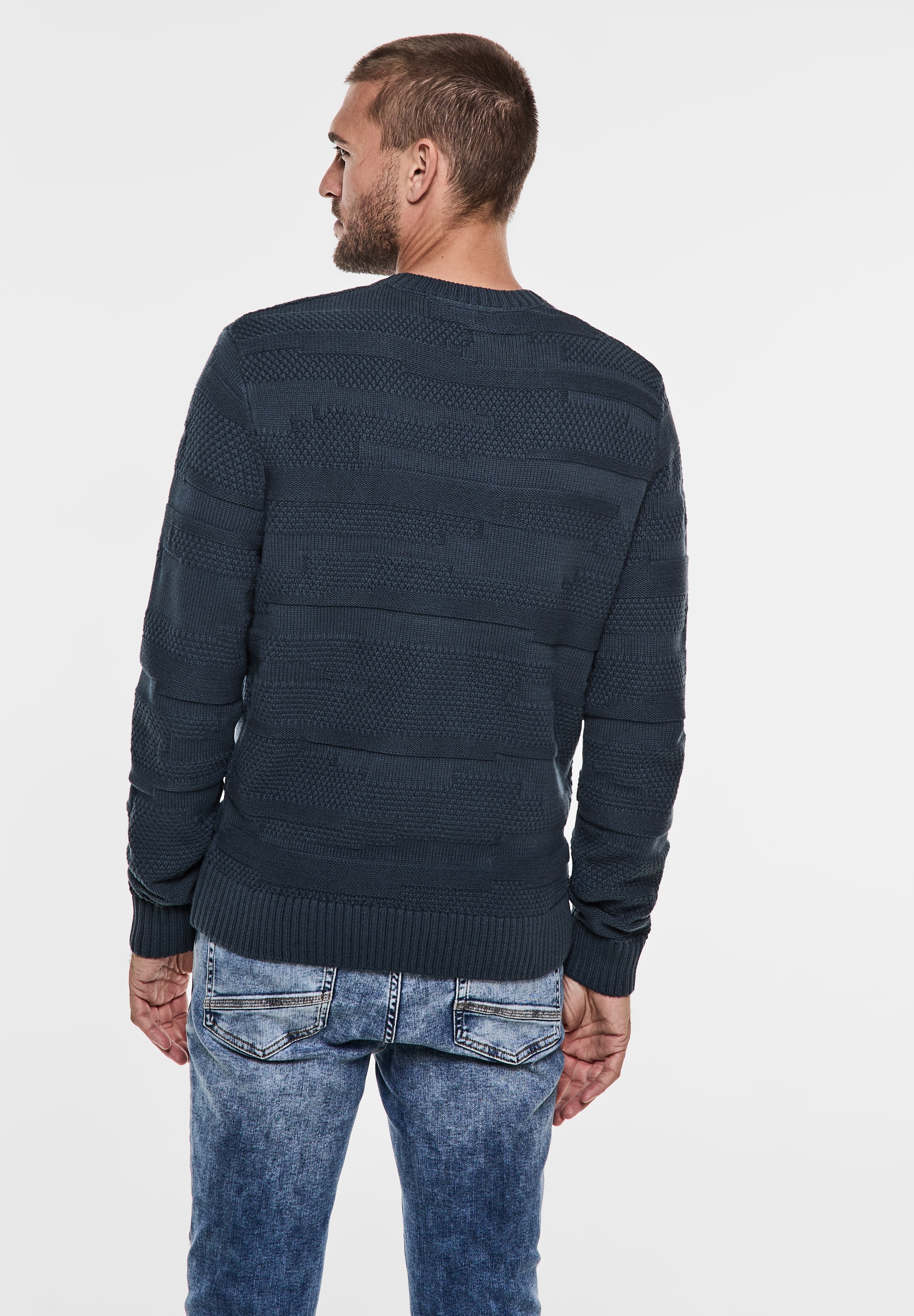 STREET ONE MEN Strickpullover, mit Struktur