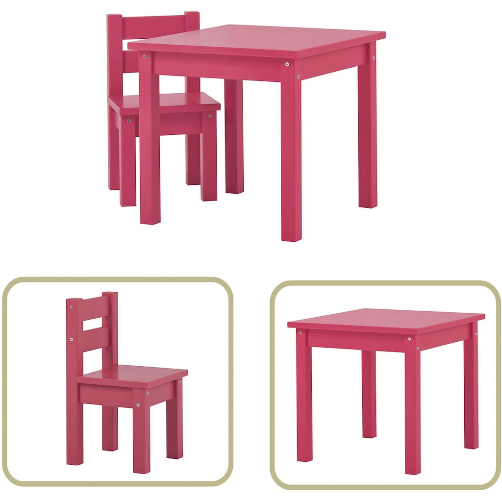 Hoppekids Kindersitzgruppe »MADS Kindersitzgruppe«, (Set, 2 tlg., 1 Tisch, 1 Stuhl)