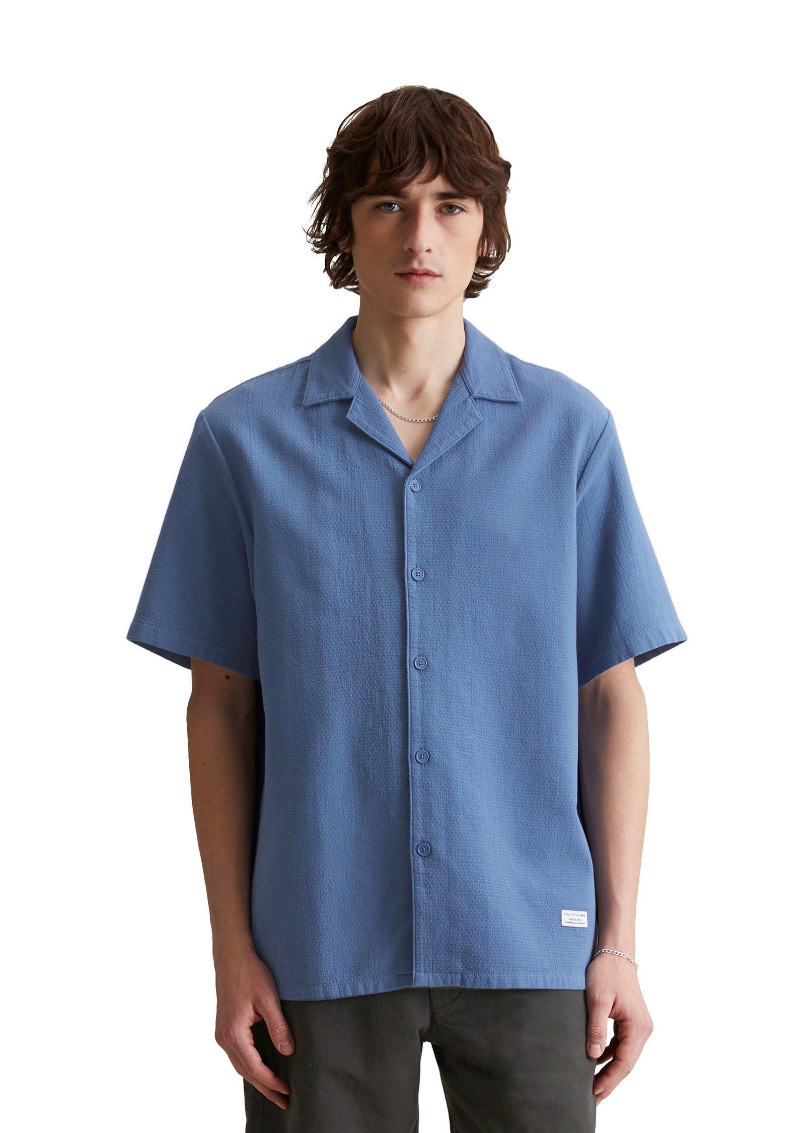 Marc O'Polo DENIM Kurzarmhemd »fein strukturiert aus Bio-Baumwolle«