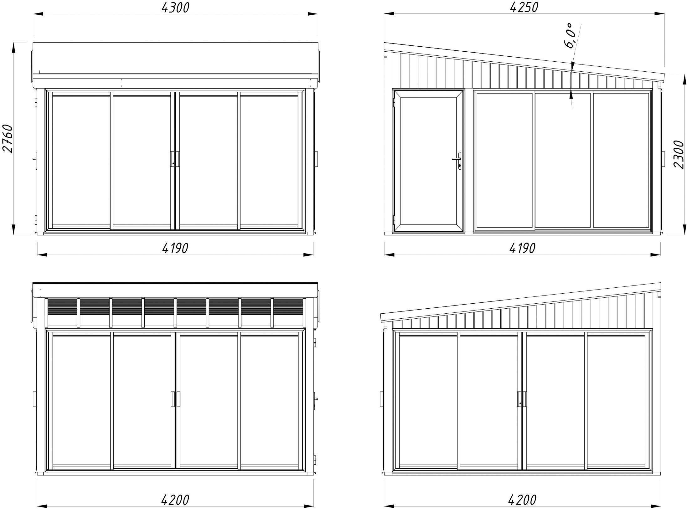 Palmako Holzpavillon »Lumi 16,6 m² Slide Plus« BxTxH: 425x430x276 cm
