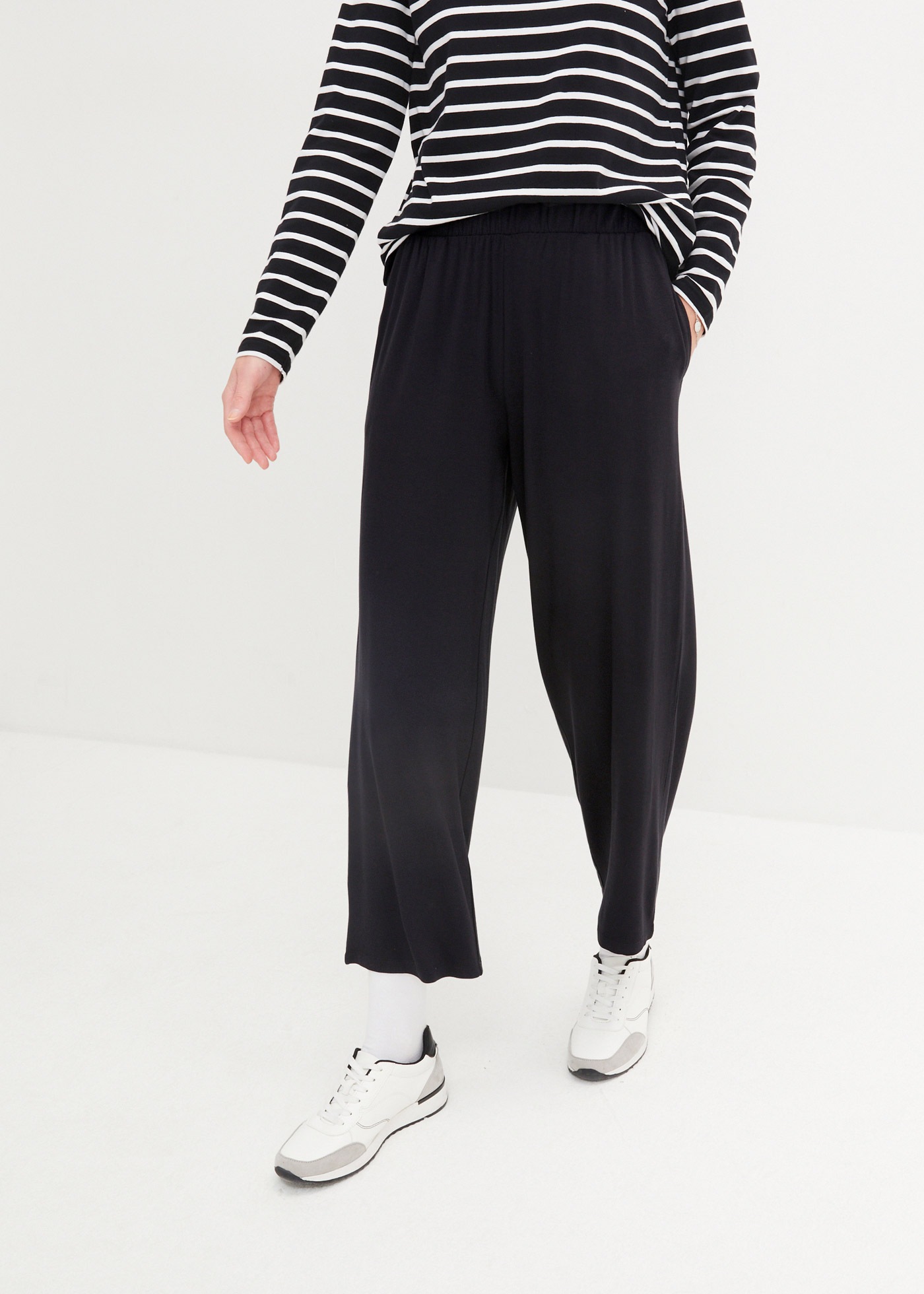 bonprix Jerseyhose "7/8- Shirthose, High-Waist, 2er-Pack" aus Viskose und E günstig online kaufen