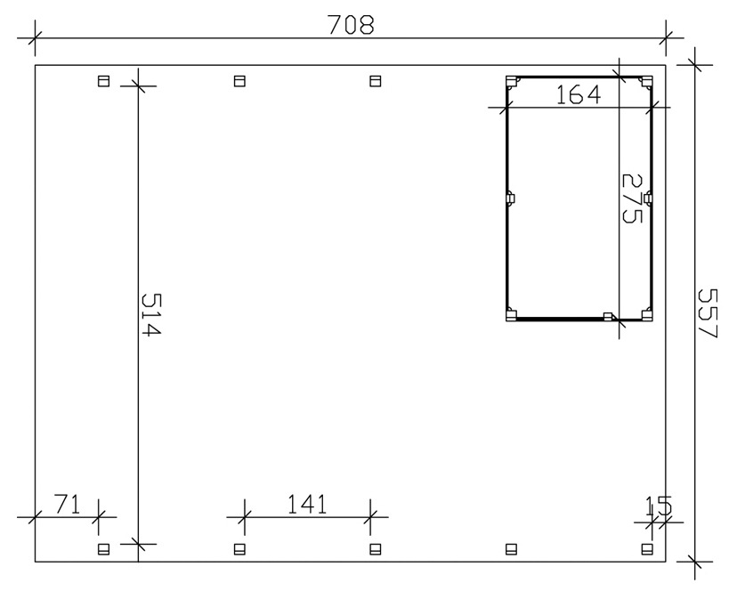 Skanholz Doppelcarport »Friesland«, Holz, 514 cm, grün, mit Abstellraum