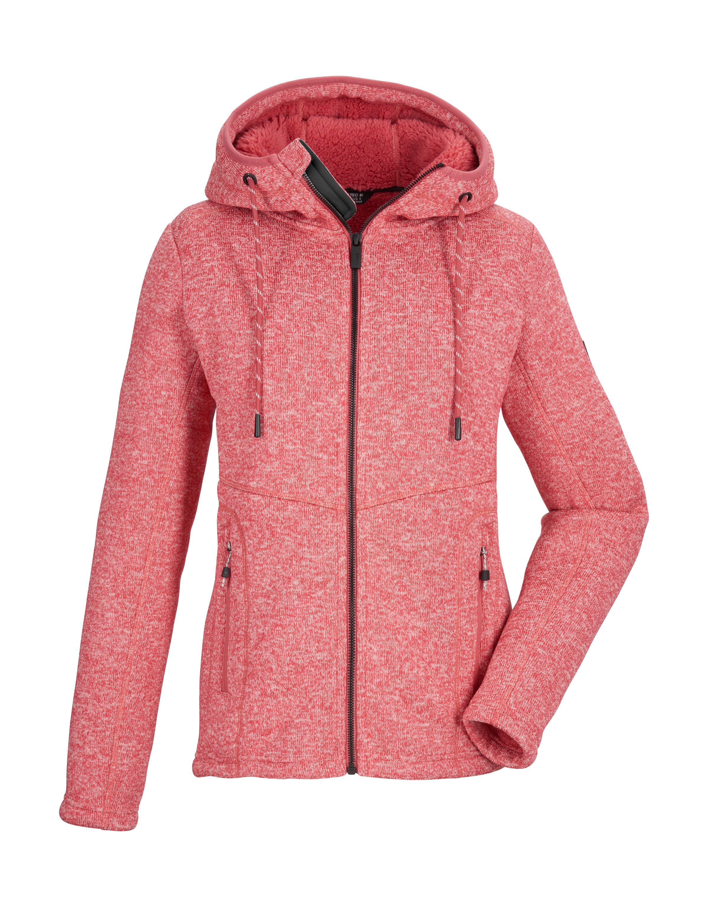 Killtec Fleecejacke "KOW 41 WMN KNTFLC JCKT" Strickfleecejacke mit Teddyfutter, Kapuze, verschließbare Taschen