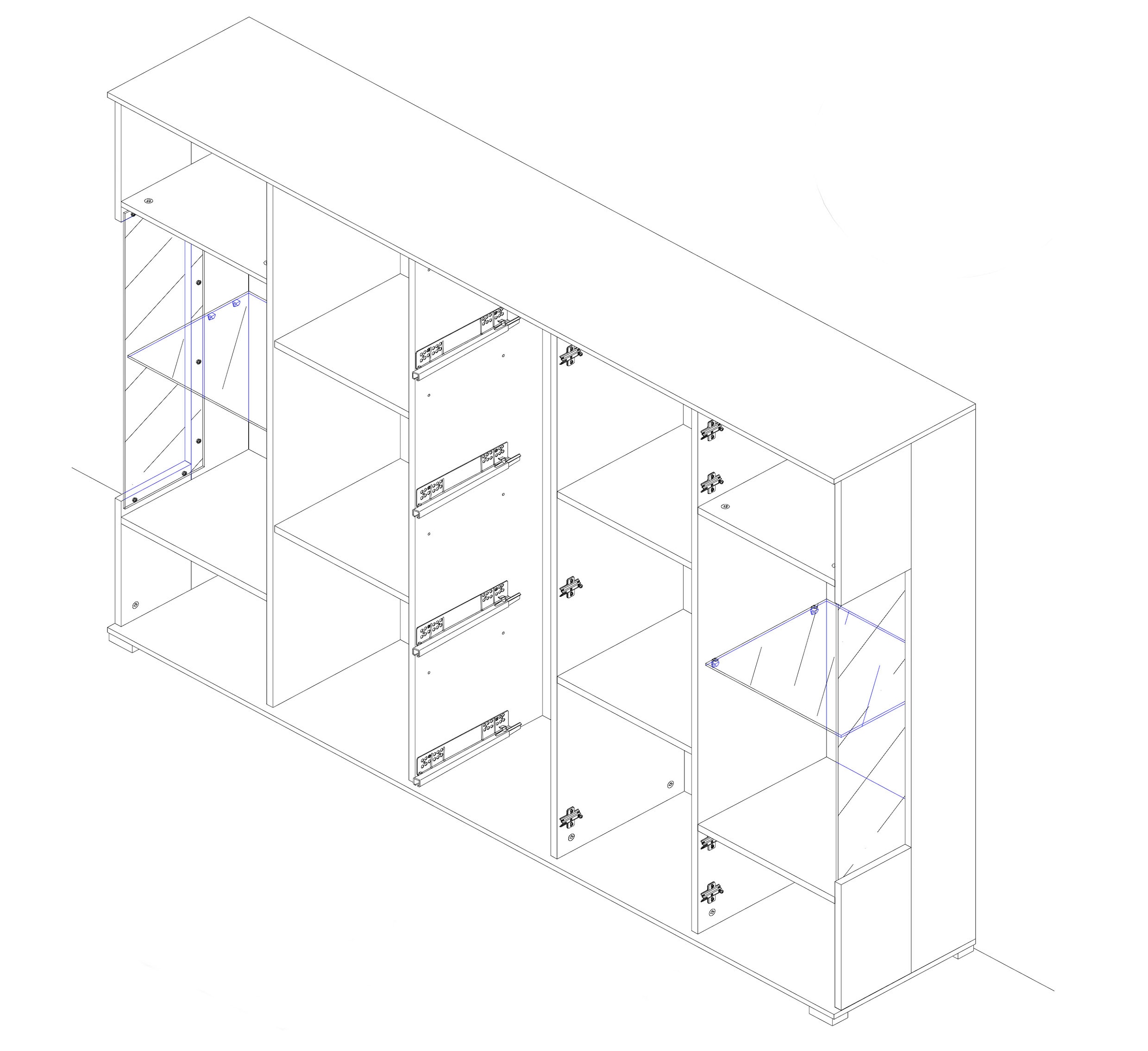 Höltkemeyer Highboard "STYLE", Breite 188 cm, ohne Beleuchtung günstig online kaufen