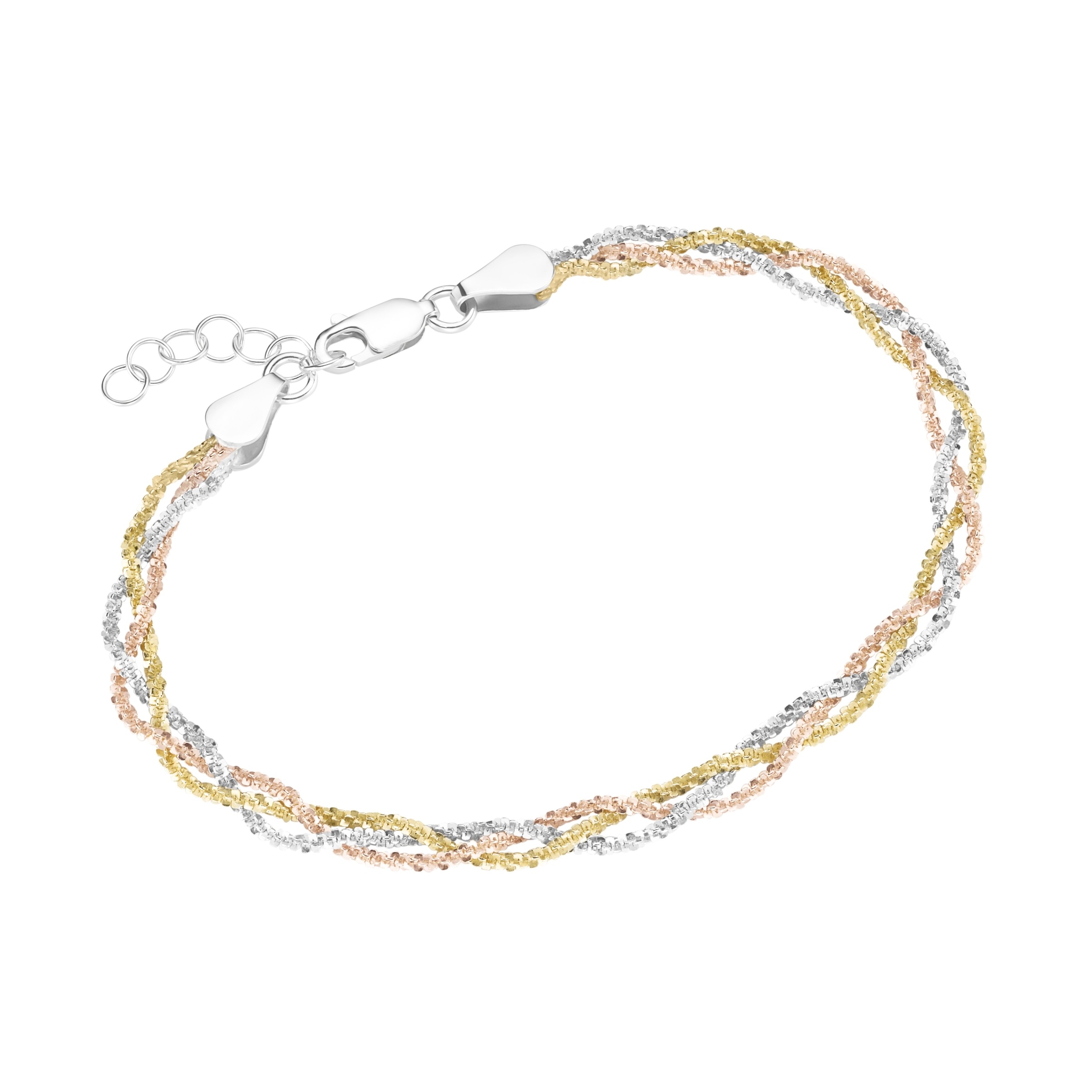 Smart Jewel Armband »geflochten, 3-reihig, Silber 925«