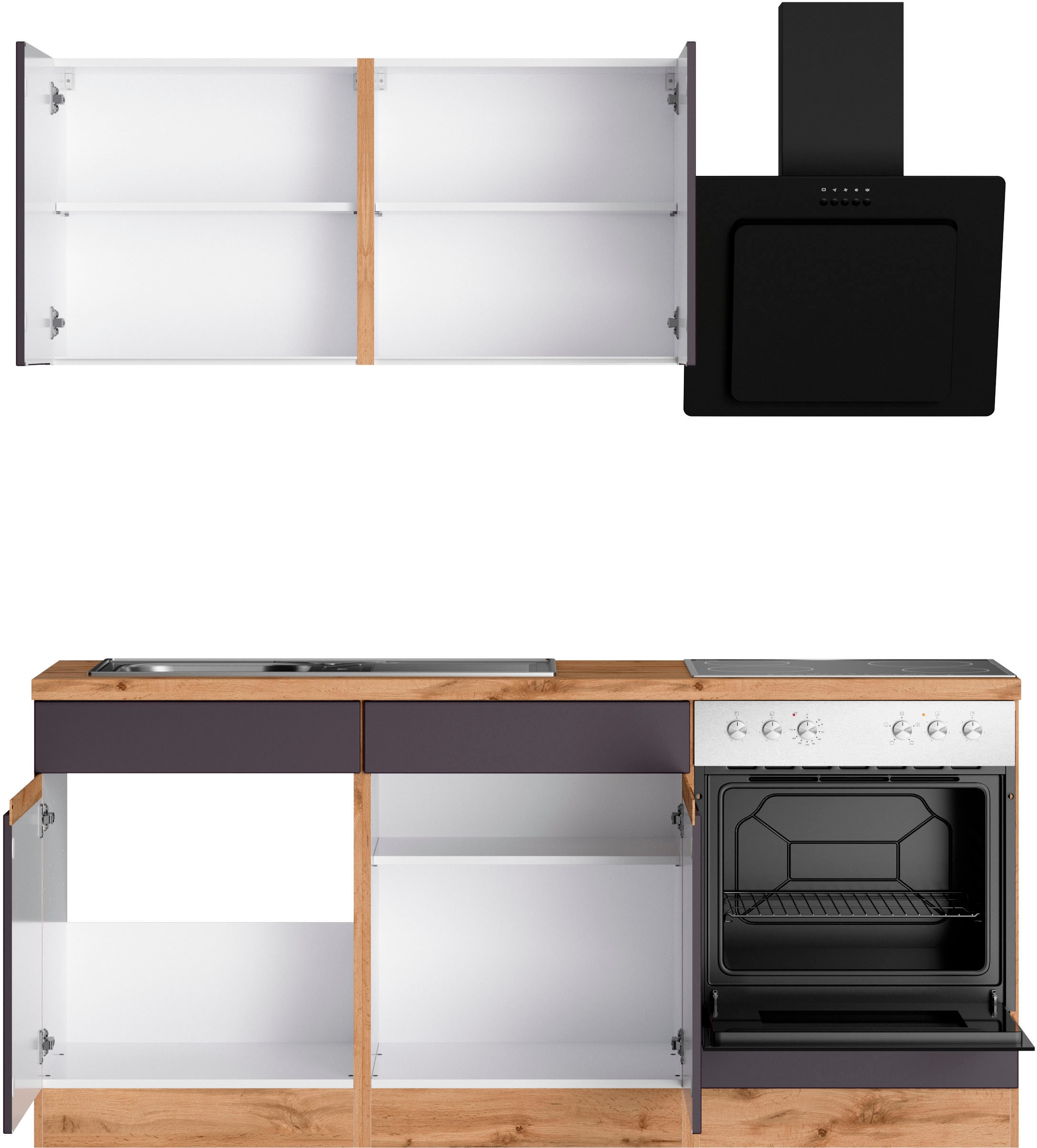 KOCHSTATION Küchenzeile »KS-Riesa«, Stellbreite 180 cm, wahlweise mit oder ohne E-Geräte
