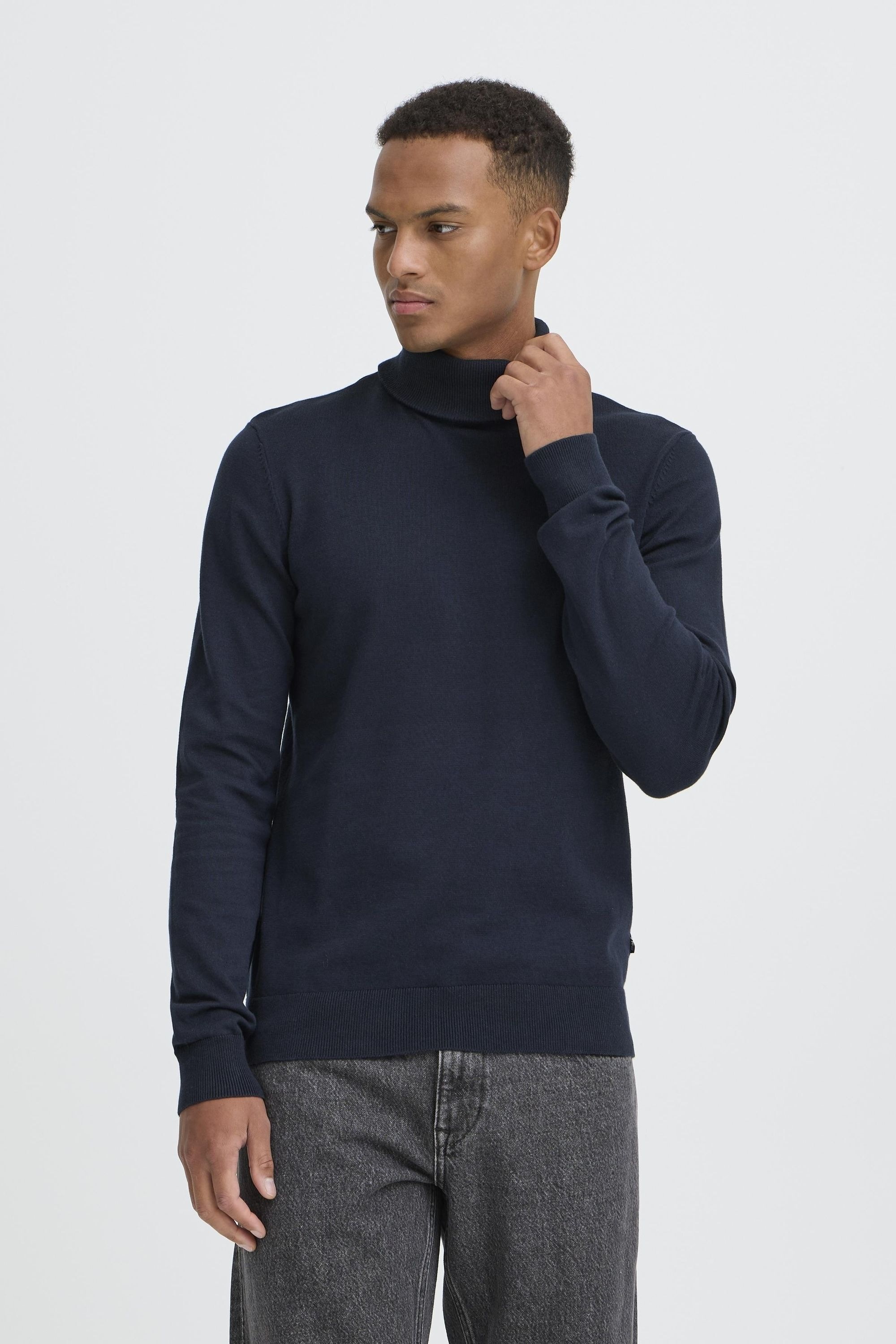 Rollkragenpullover BLEND "BHBryan", Herren, Gr. M, salute, Feinstrick, 70% Baumwolle, 30% Nylon, unifarben, Basic, normal normal, ohne Ausschnitt, Pullover Rollkragenpullover, Stilvoller Strickpullover mit Rollkragen 2