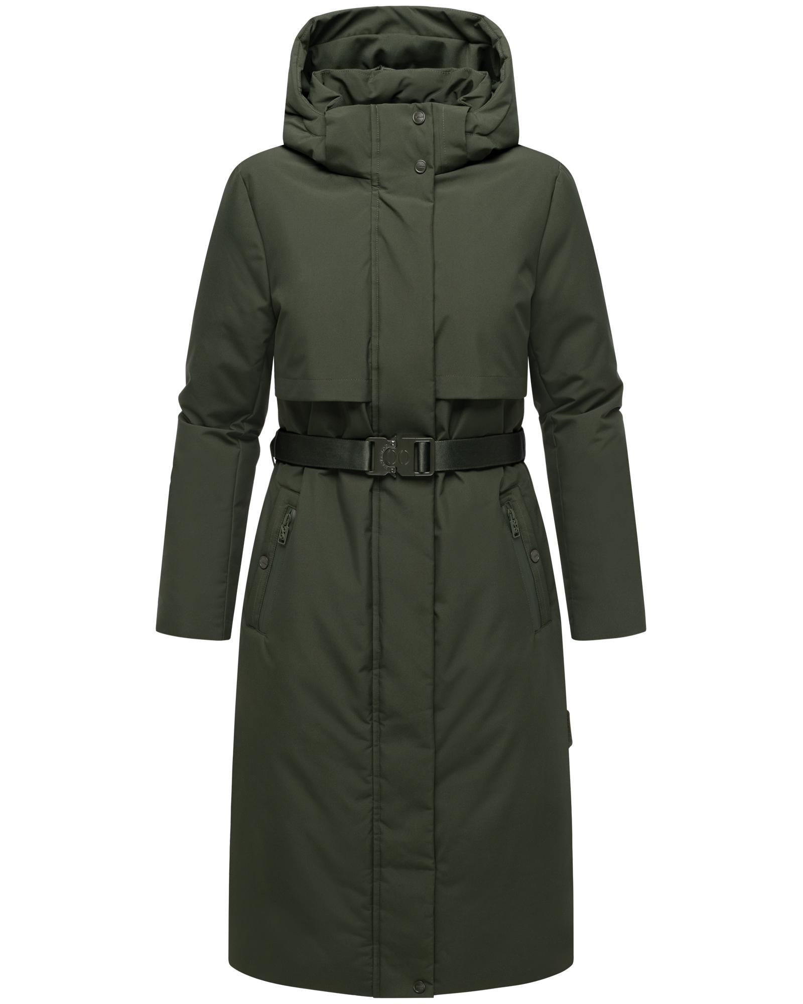 Navahoo Wintermantel "Waldbummler 14" Wasserabweisender Winterparka mit Kapuze und Taillengürtel