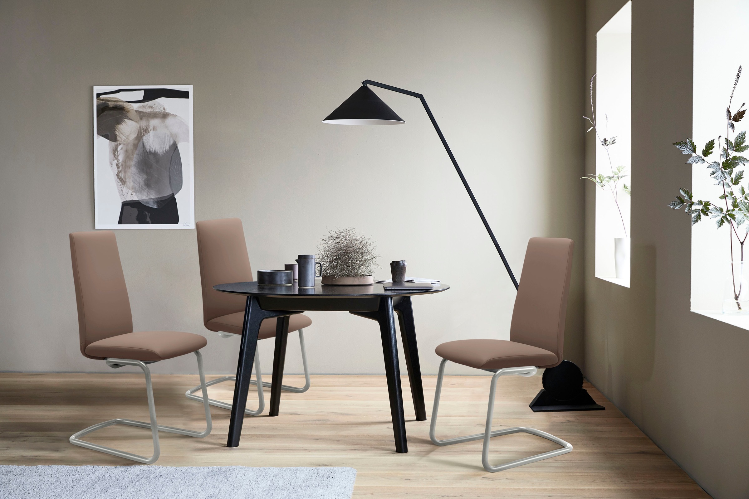 Stressless® Polsterstuhl »Laurel«, Leder BATICK, High Back, Größe L, mit Beinen aus Stahl in Schwarz matt