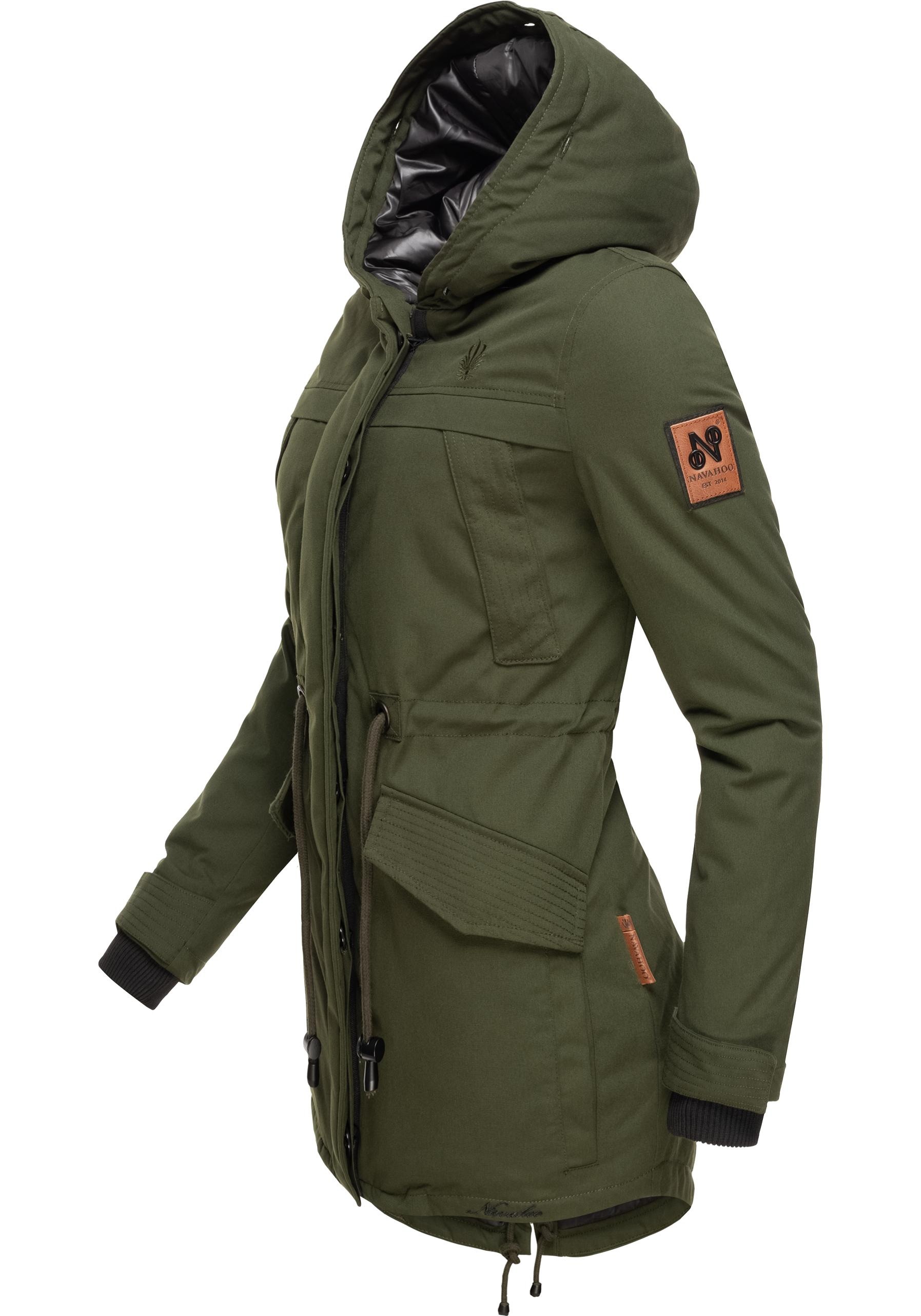 Navahoo Wintermantel »Lady Like«, edler Parka m. abnehmbarem Kunstfell