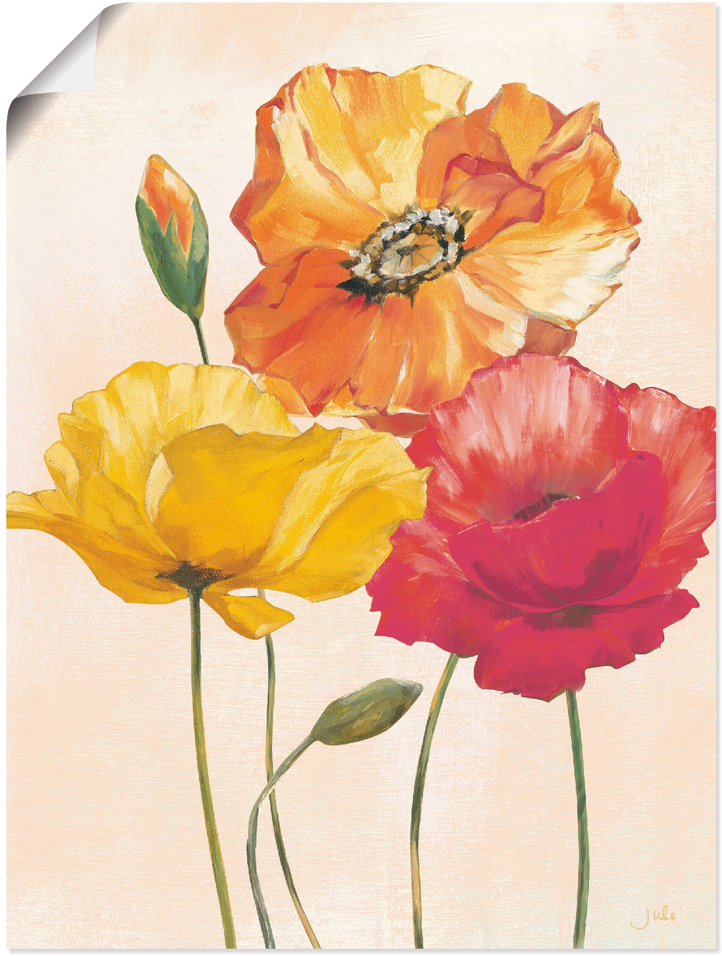 Artland Wandbild "Bunte Mohnblumen I" Blumenbilder 1 Stk. tlg. als Leinwand günstig online kaufen