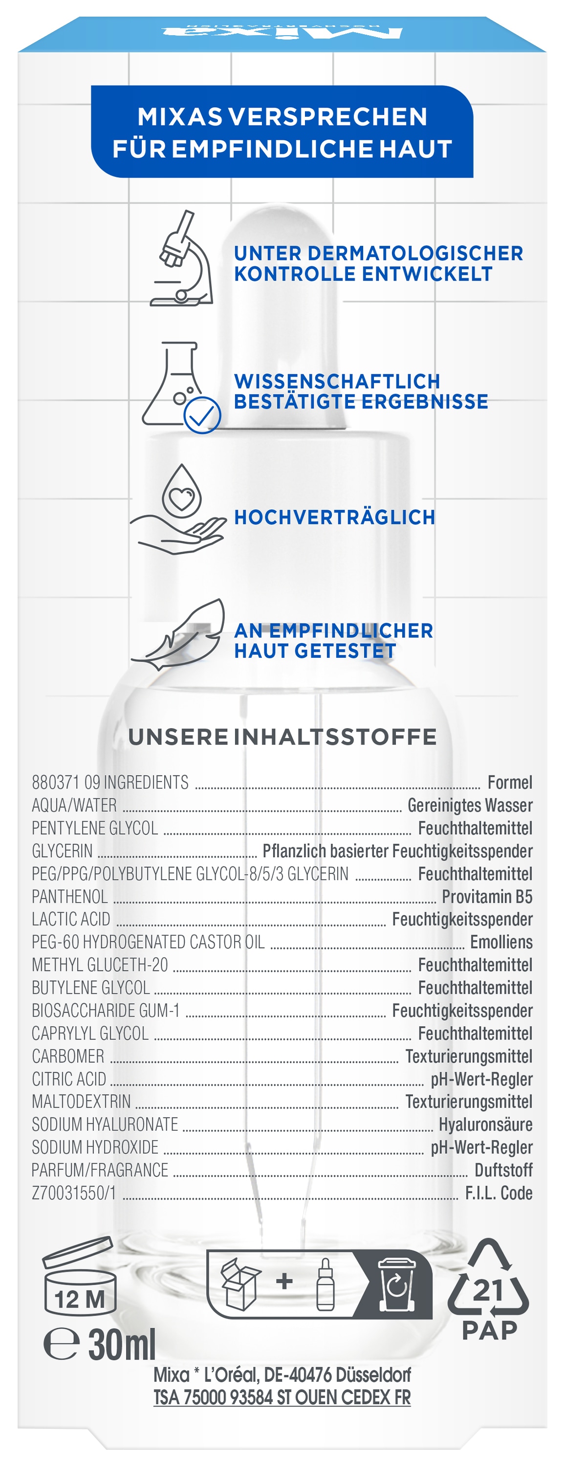 Mixa Gesichtsserum »Mixa Anti-Trockenheit Serum«, mit hoher Wirksamkeit