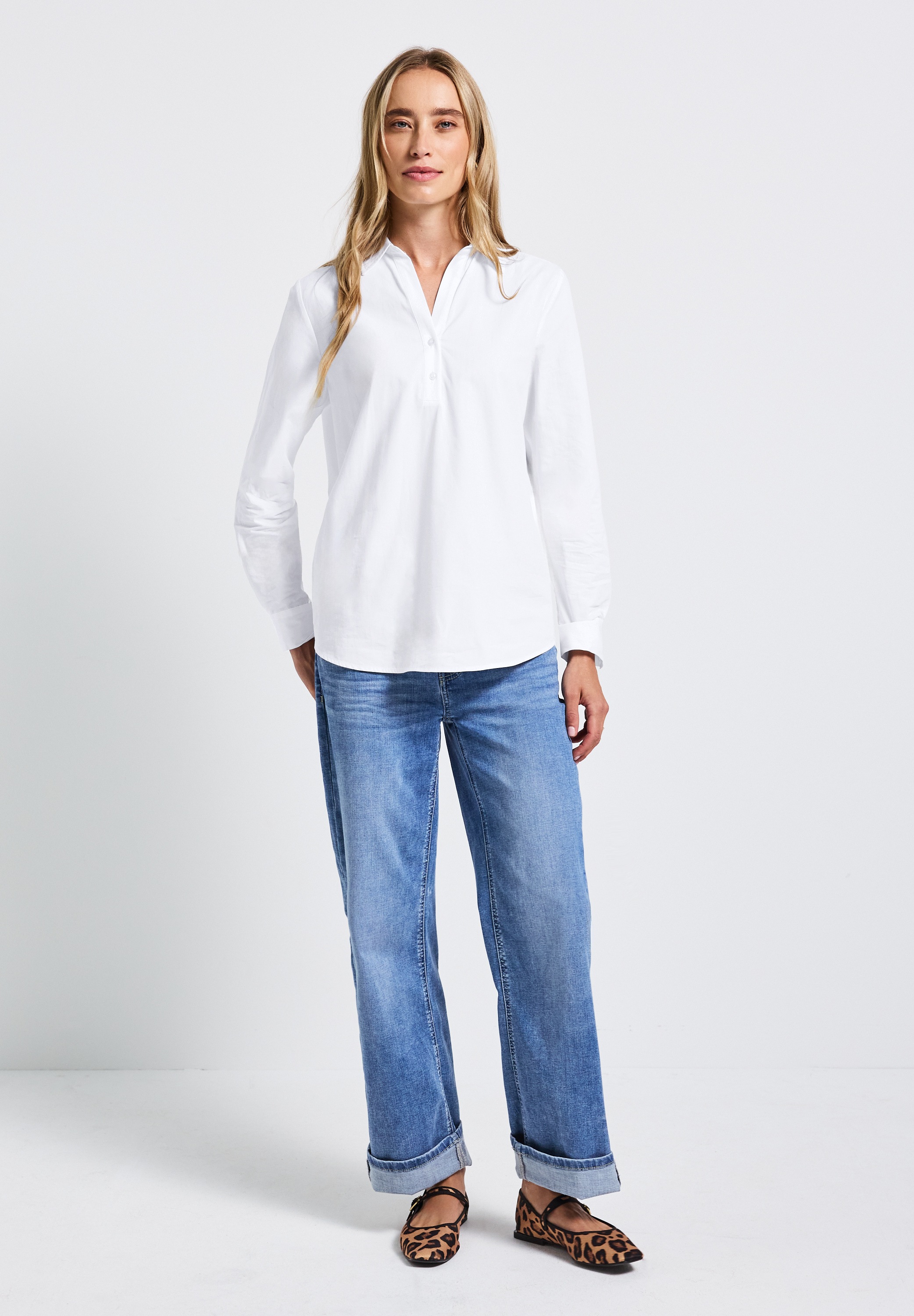 STREET ONE Hemdbluse, aus reiner Baumwolle