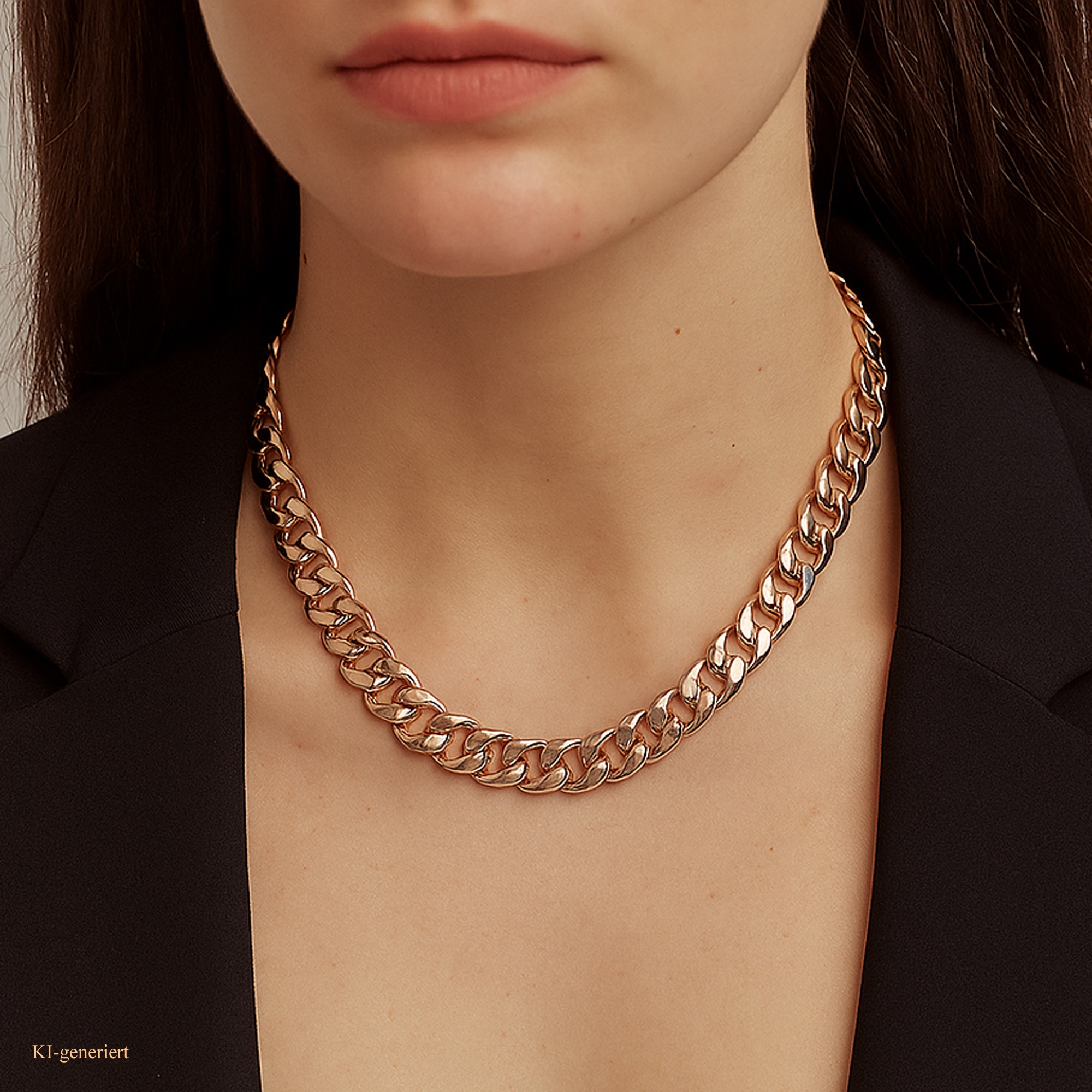 Steuer Collierkettchen »Panzerkette Metall glanz rose«
