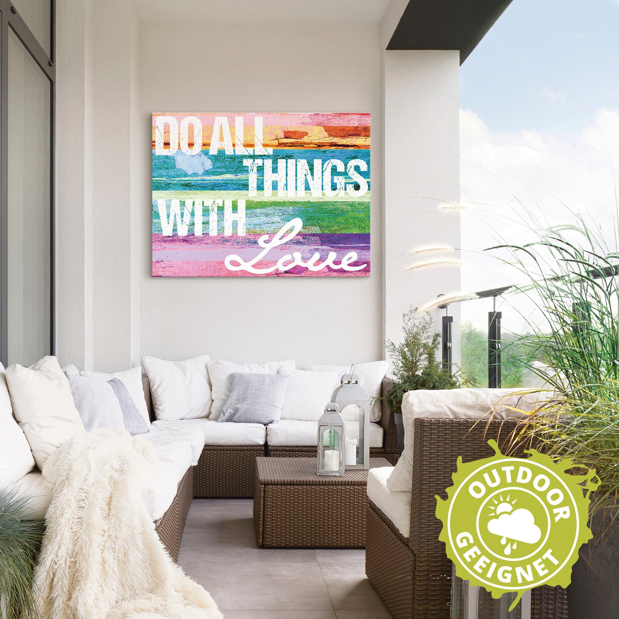 Artland Wandbild »Tu alles mit Liebe«, Sprüche & Texte, (1 St.), als Alubild, Outdoorbild, Leinwandbild, Poster in verschied. Größen