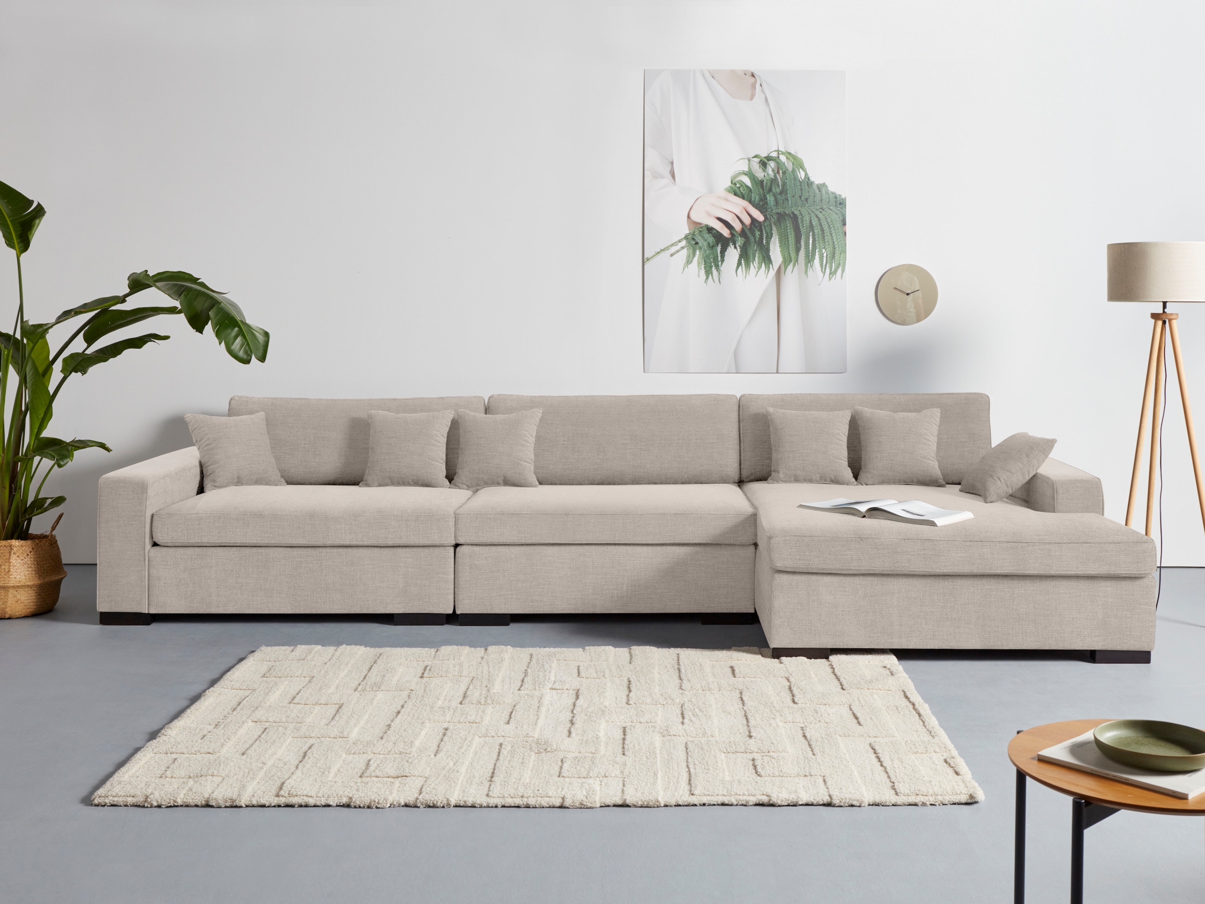 Home affaire Sofa-Eckelement "Skara XXL L-Form", Lounge-Sofa XXL mit Federk günstig online kaufen