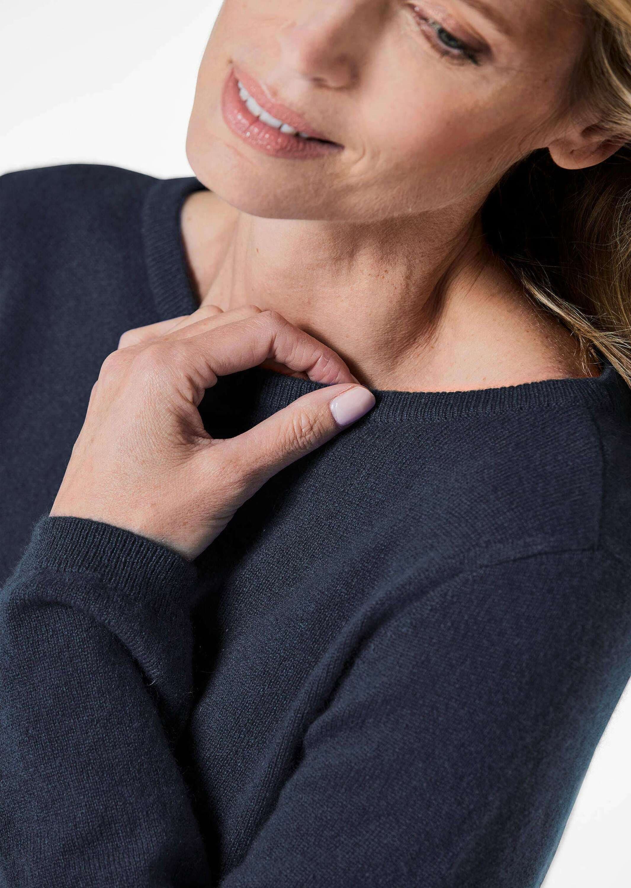 GOLDNER Strickpullover »Kurzgröße Kaschmirpullover mit U-Boot Ausschnitt«