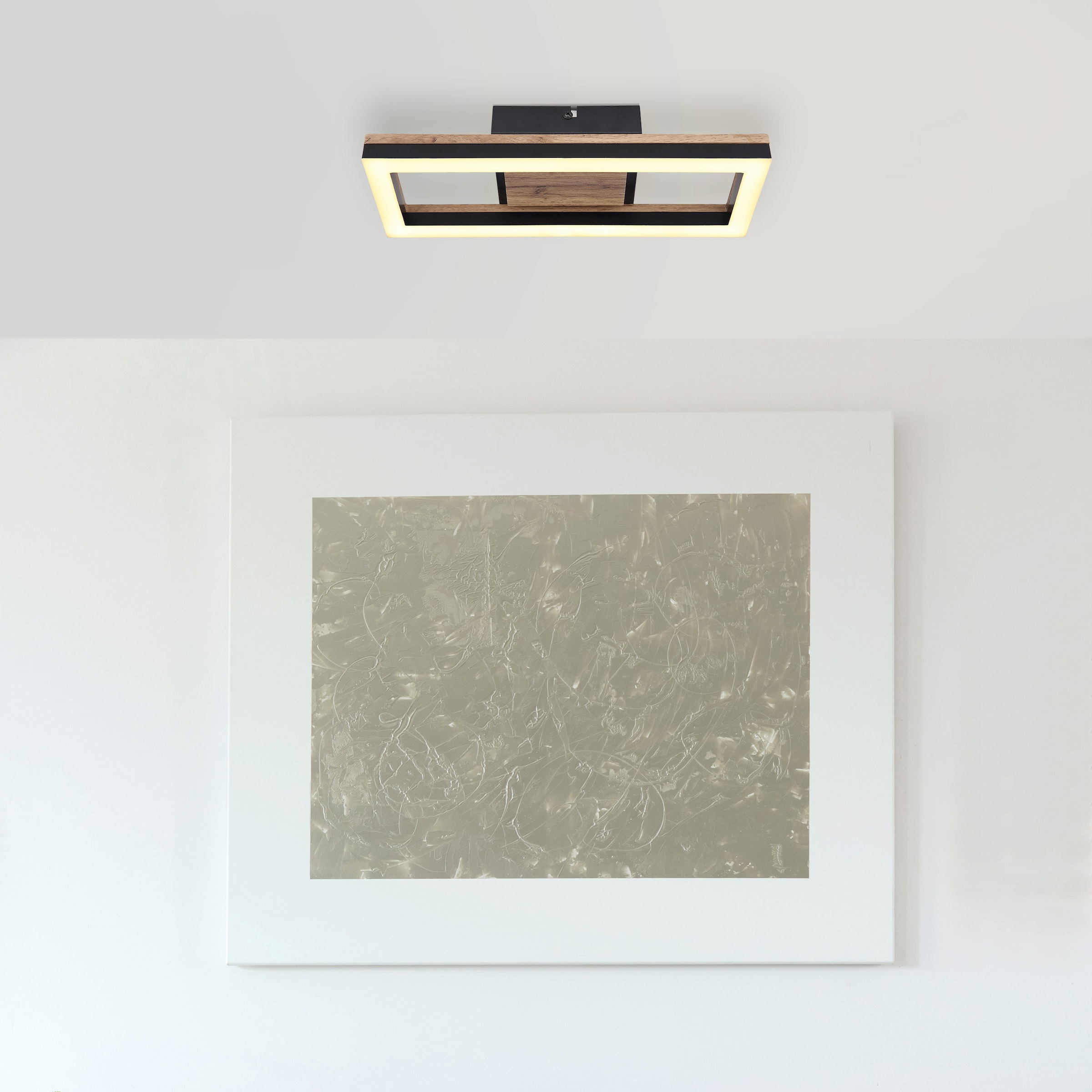 GLOBO LIGHTING LED Deckenleuchte »BEATRIX«, Leuchtmittel LED-Modul | LED fest integriert, Deckenlampe/Wohnzimmer/Schlafzimmer/modern/Holz