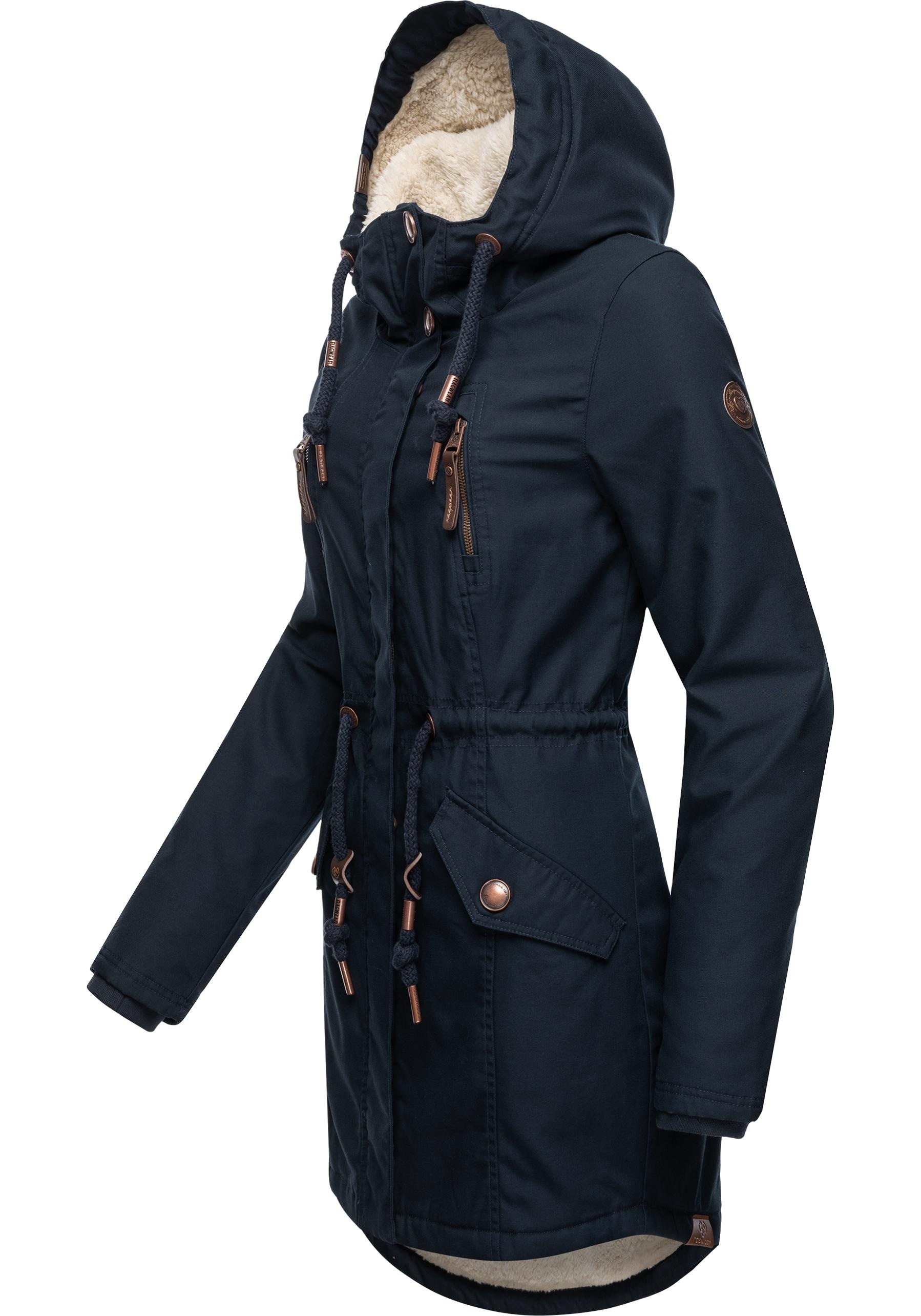 Ragwear Wintermantel »Elsie«, stylischer Winterparka mit Kapuze und Teddyfleece