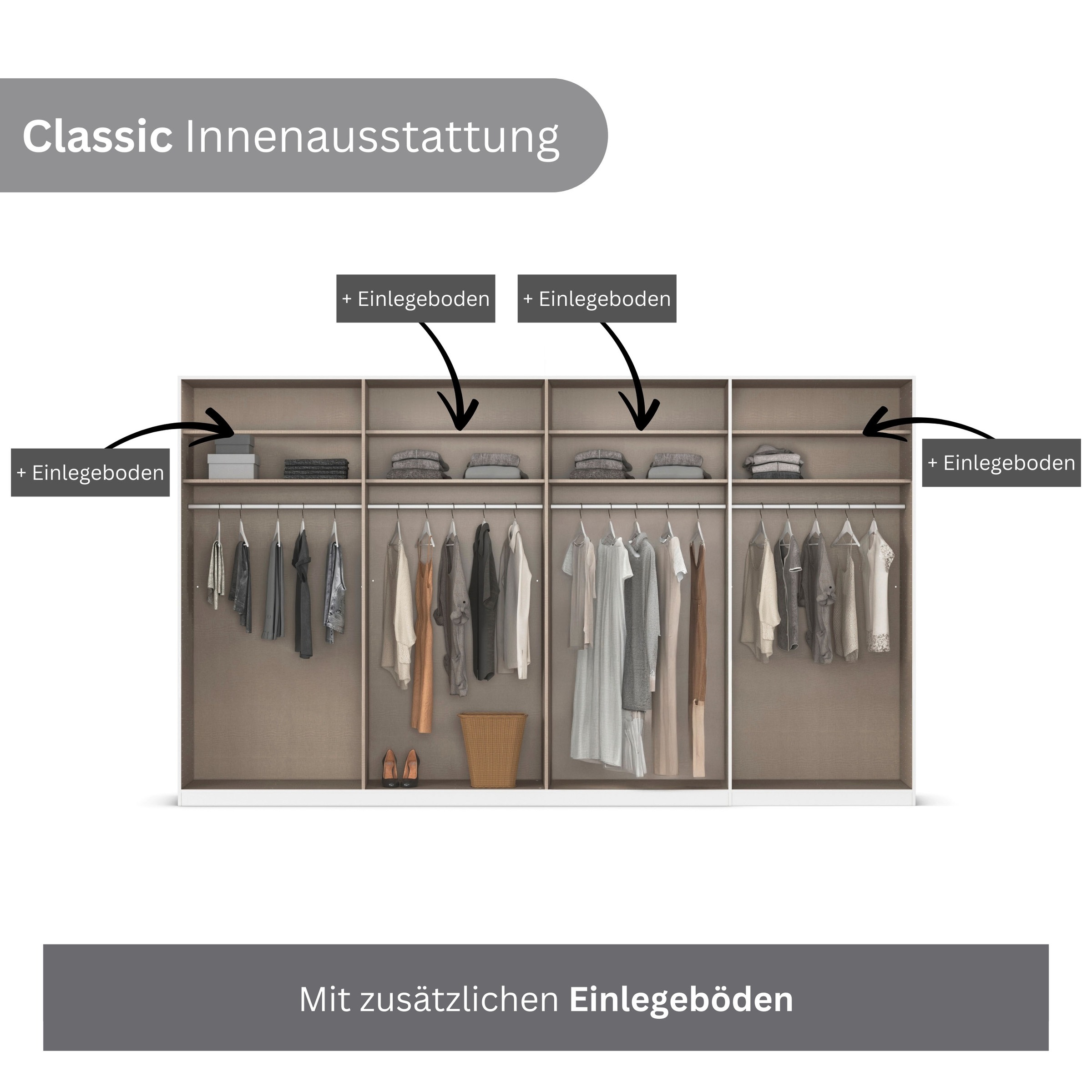 Thumbnail - rauch Kleiderschrank, (in 3 verschiedenen Ausstattungen BASIC/CLASSIC/PREMIUM), mit hochwertigen Stangengriffen in Schwa...