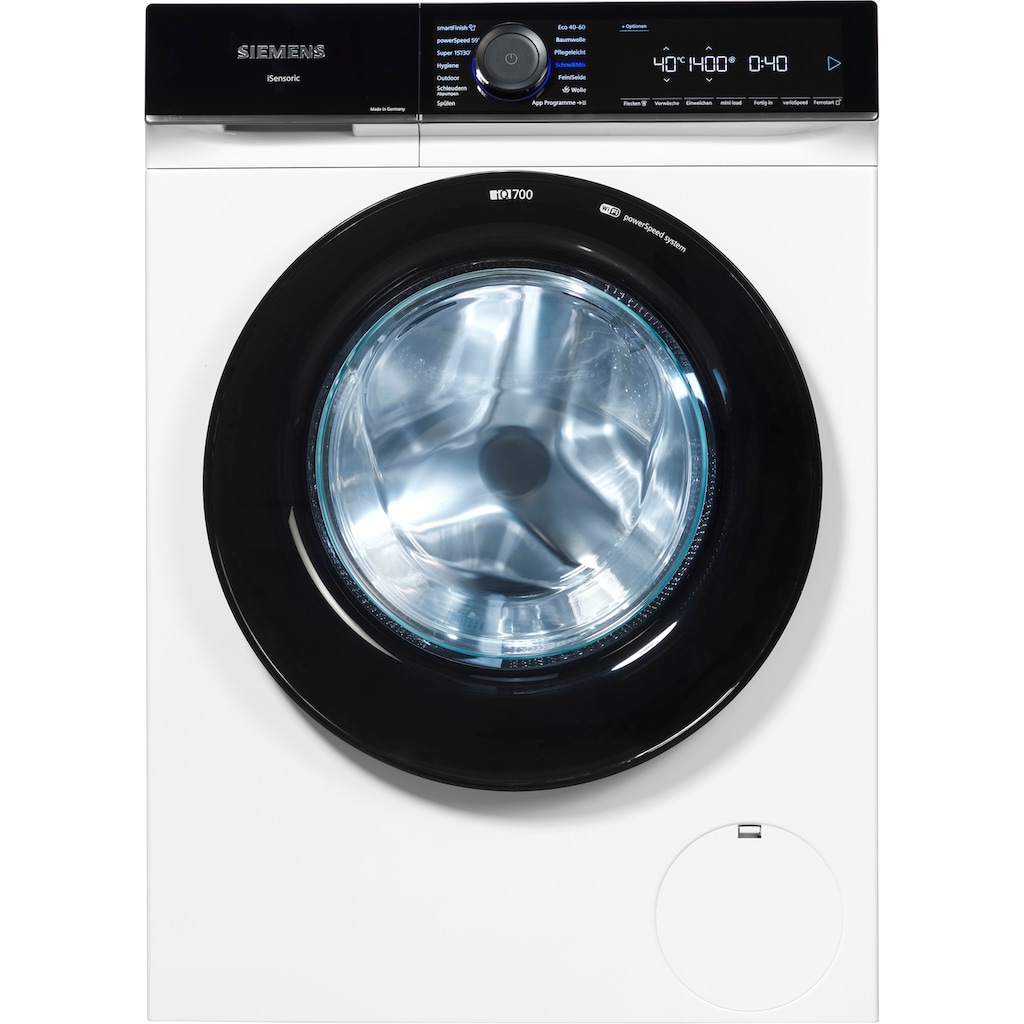 SIEMENS Waschmaschine »WG44B20Z0«, iQ700, WG44B20Z0, 9 kg, 1400 U/min, smartFinish – glättet dank Dampf sämtliche Knitterfalten