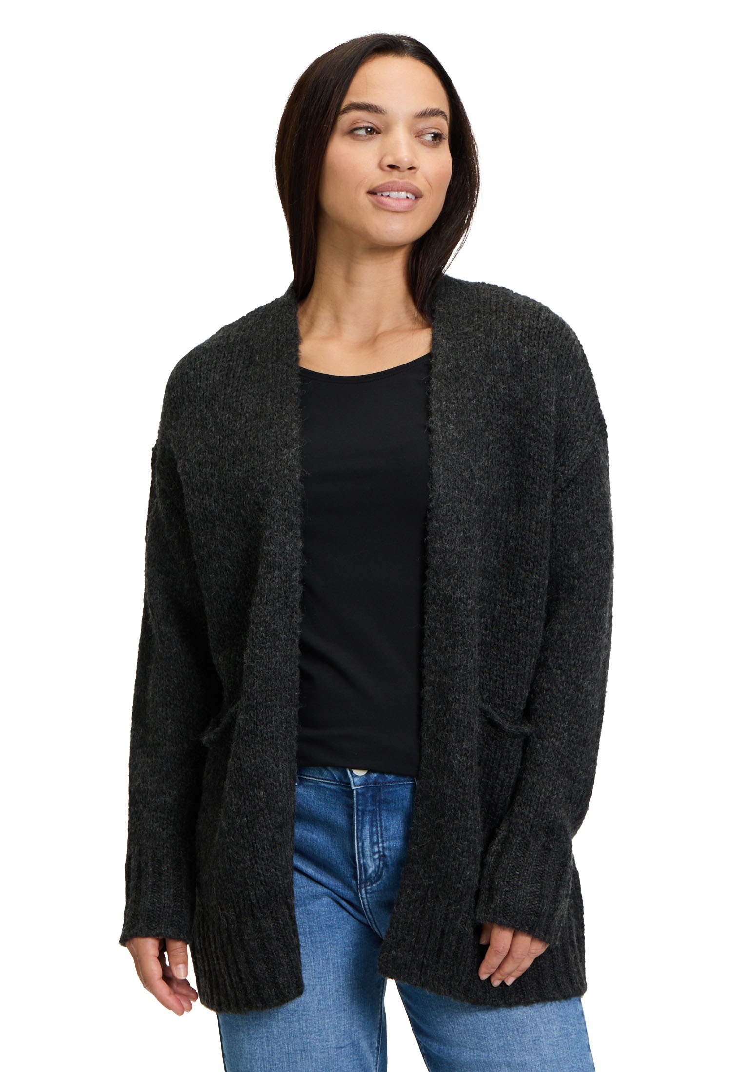 Cartoon Strickjacke "Cartoon Damen Basic-Strickjacke mit Taschen", Rippbünd günstig online kaufen
