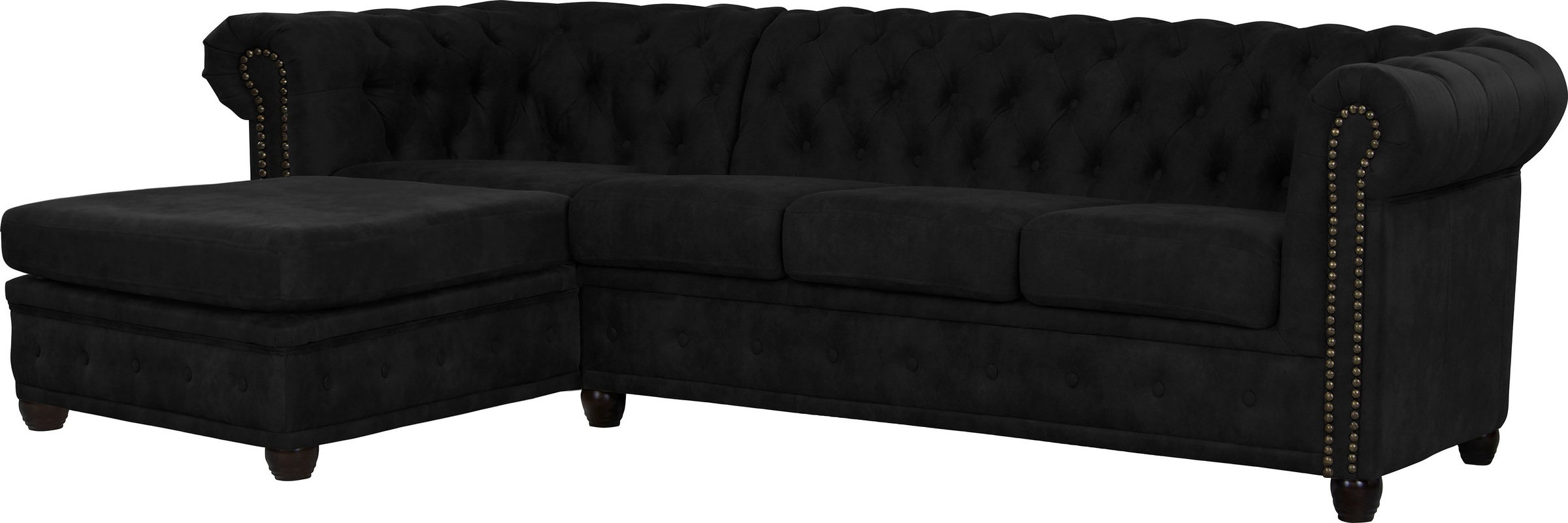 Home affaire Chesterfield-Sofa »Rysum L-Form«, Chesterfield-Optik mit Ottomanen-Abschluß