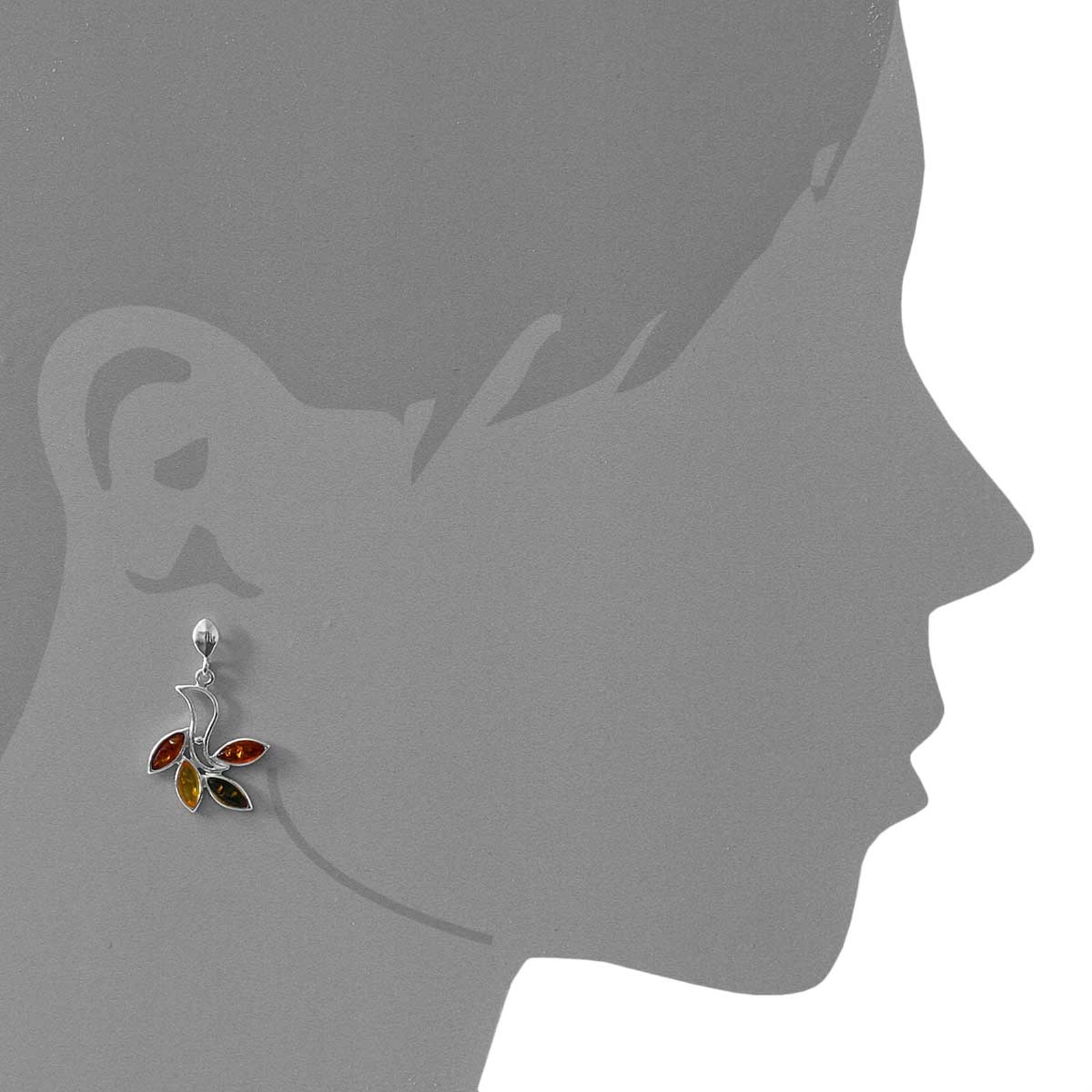OSTSEE-SCHMUCK Paar Ohrstecker »- Gina - Silber 925/000 - Bernstein«