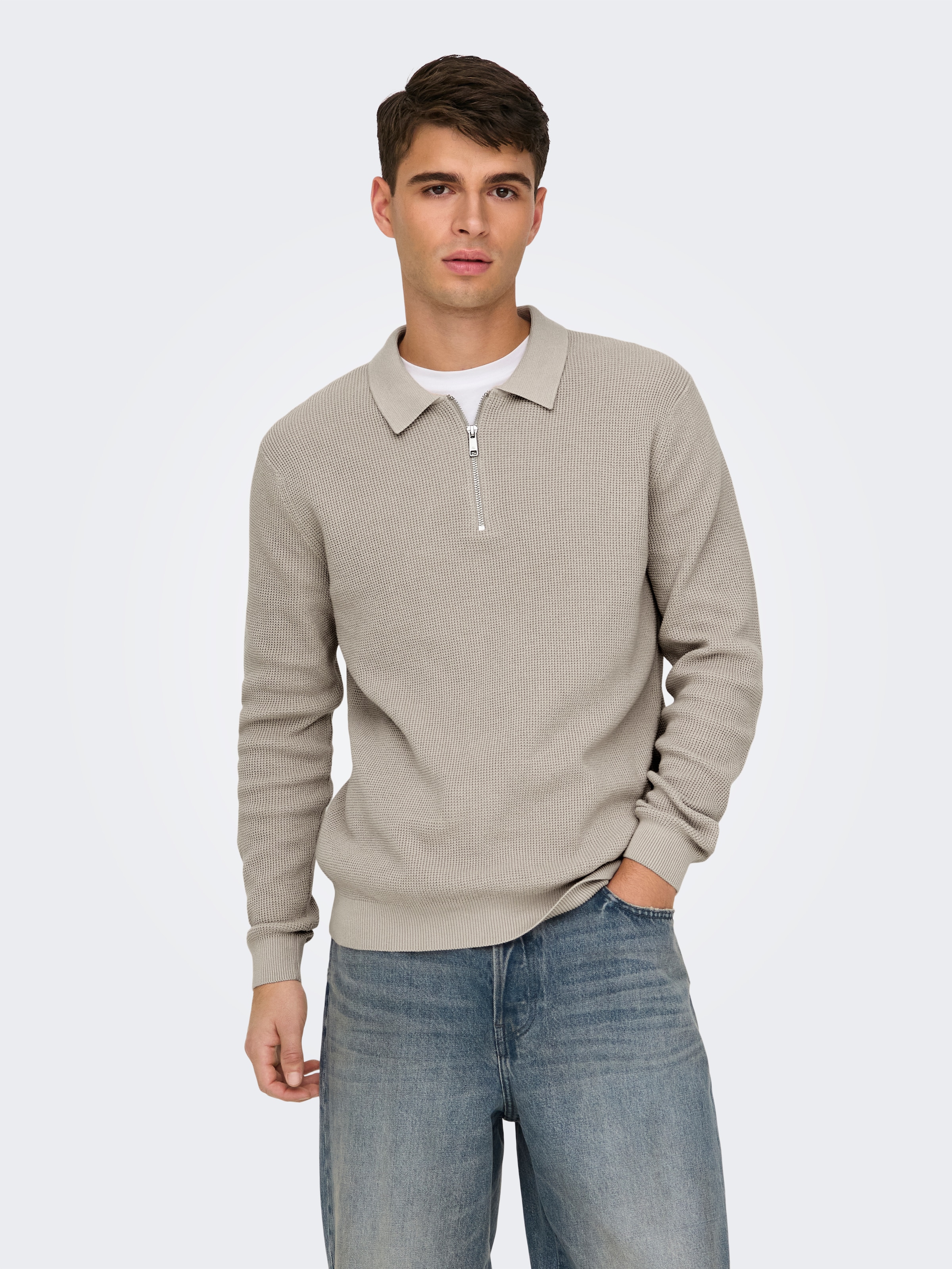 ONLY & SONS Polokragenpullover "ONSMATTEO LS ZIP POLO"