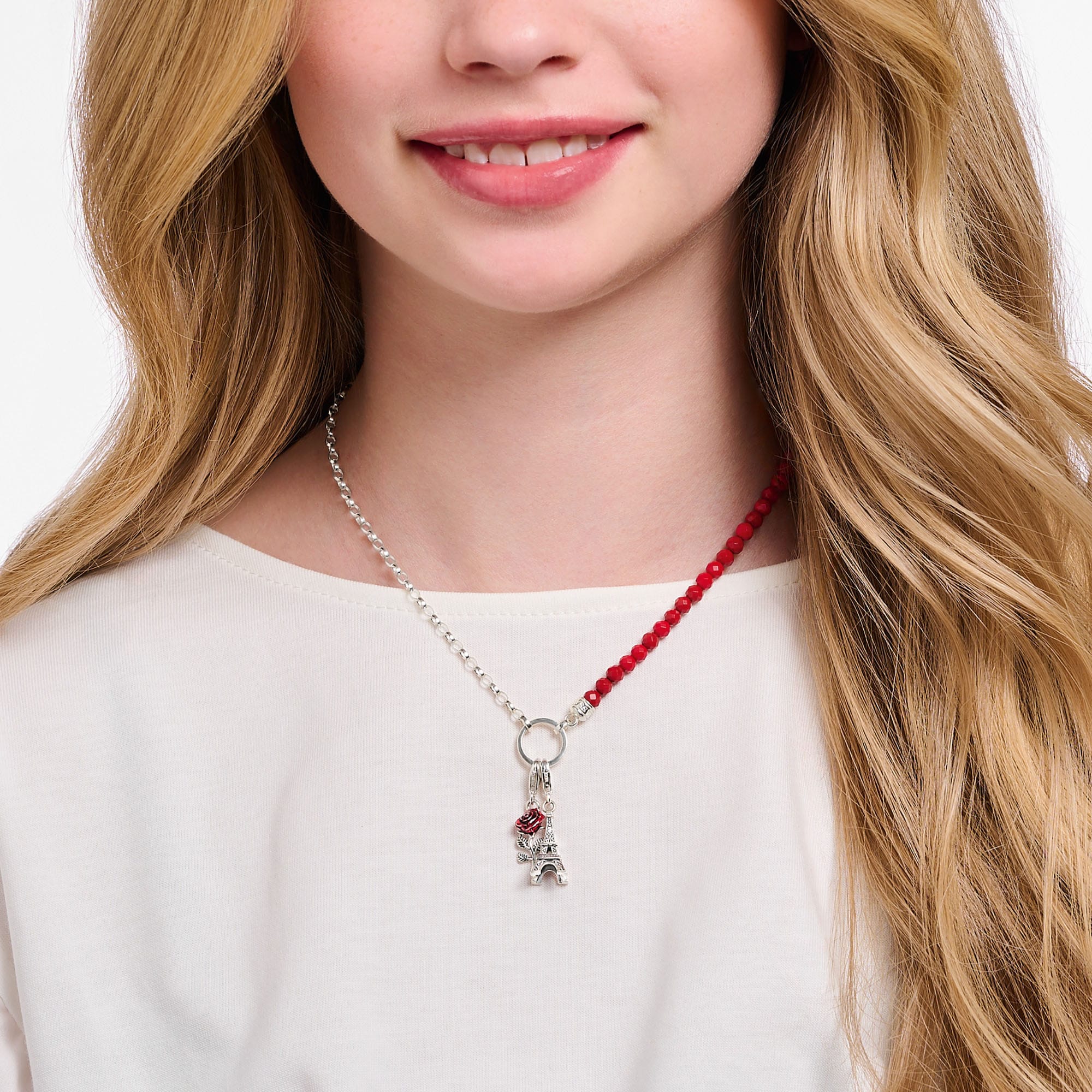 THOMAS SABO Charm-Einhänger »Eiffelturm mit weißem Zirkonia, 2074-643-21, 2075-414-39«, mit Zirkonia (synth.)