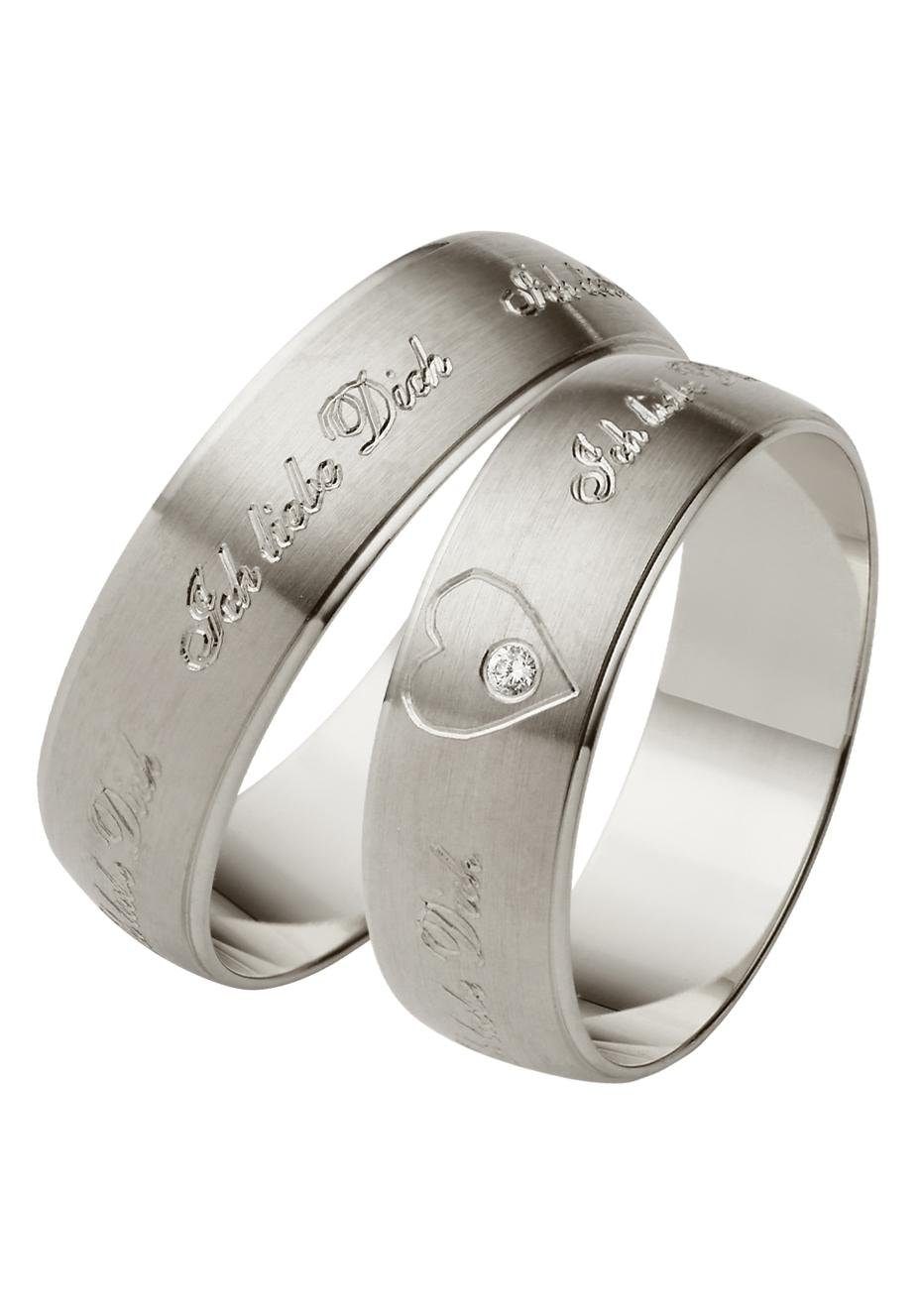 Firetti Trauring »Schmuck Geschenk Hochzeit Ehering Trauring "Ich liebe Dich"«, Made in Germany, wahlweise mit oder ohne Brillant