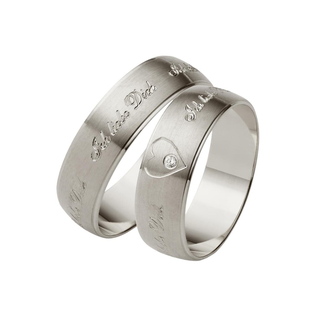 Firetti Trauring »Schmuck Geschenk Hochzeit Ehering Trauring "Ich liebe Dich"«, Made in Germany, wahlweise mit oder ohne Brillant