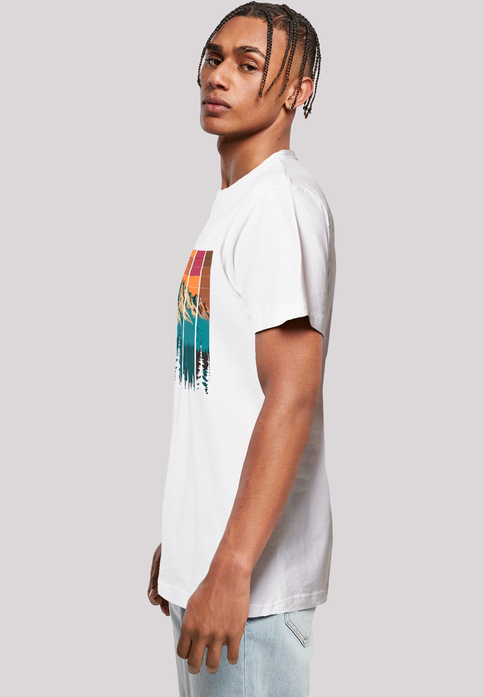 F4NT4STIC T-Shirt »Berg Sonnenuntergang Retro«, Premium Qualität