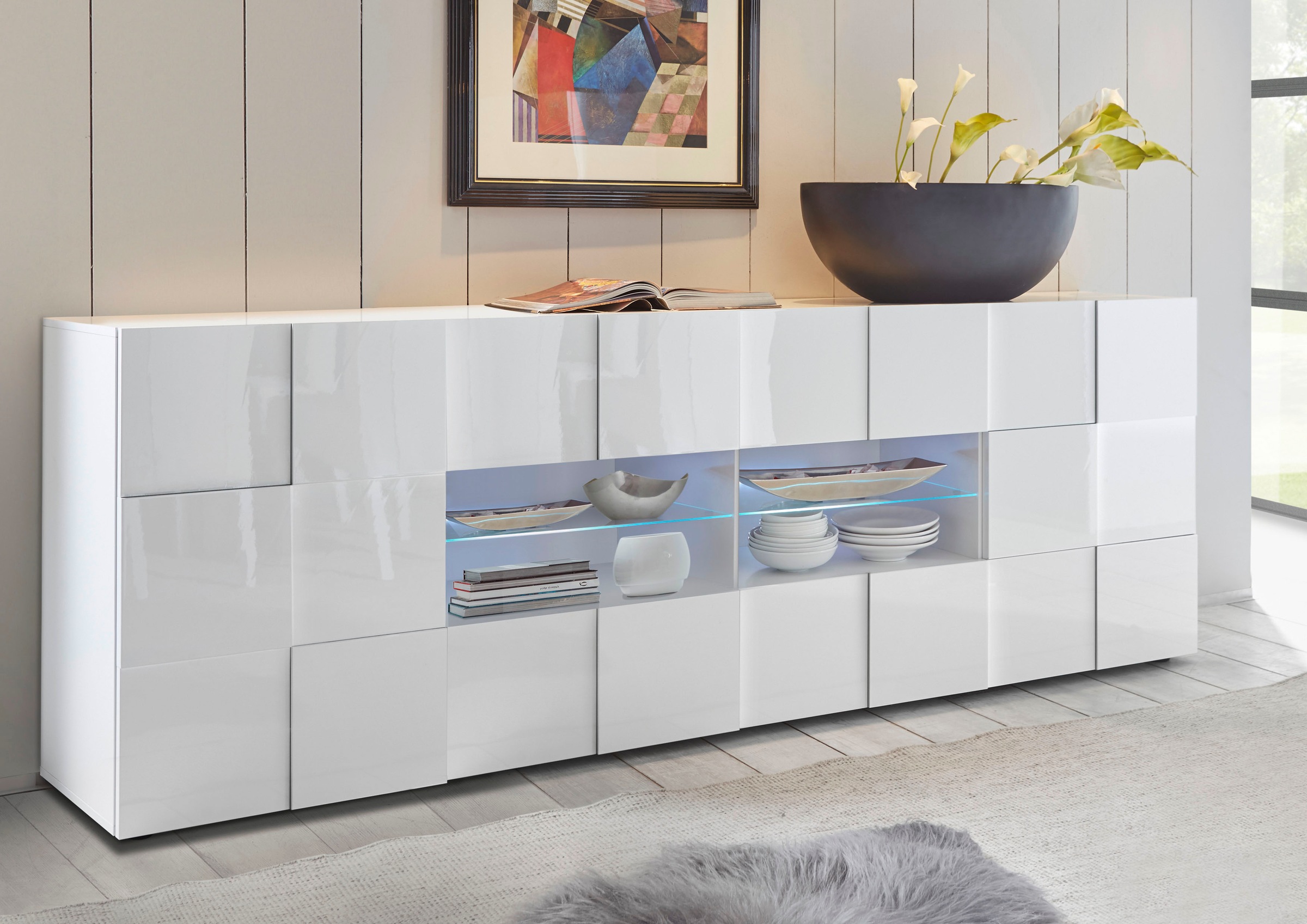 Home affaire Sideboard "Dama Breite 241, Kommode 2 Türen u. 4 Schubkästen, günstig online kaufen