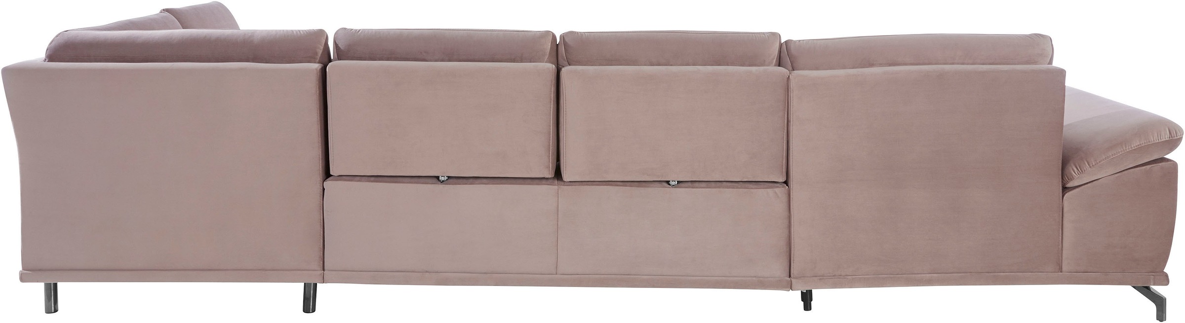 Places of Style Wohnlandschaft »Costello U-Form, mit Sitztiefenverstellung, Armteilverstellung und«, 3 Nierenkissen, optional Bettfunktion und Bettkasten