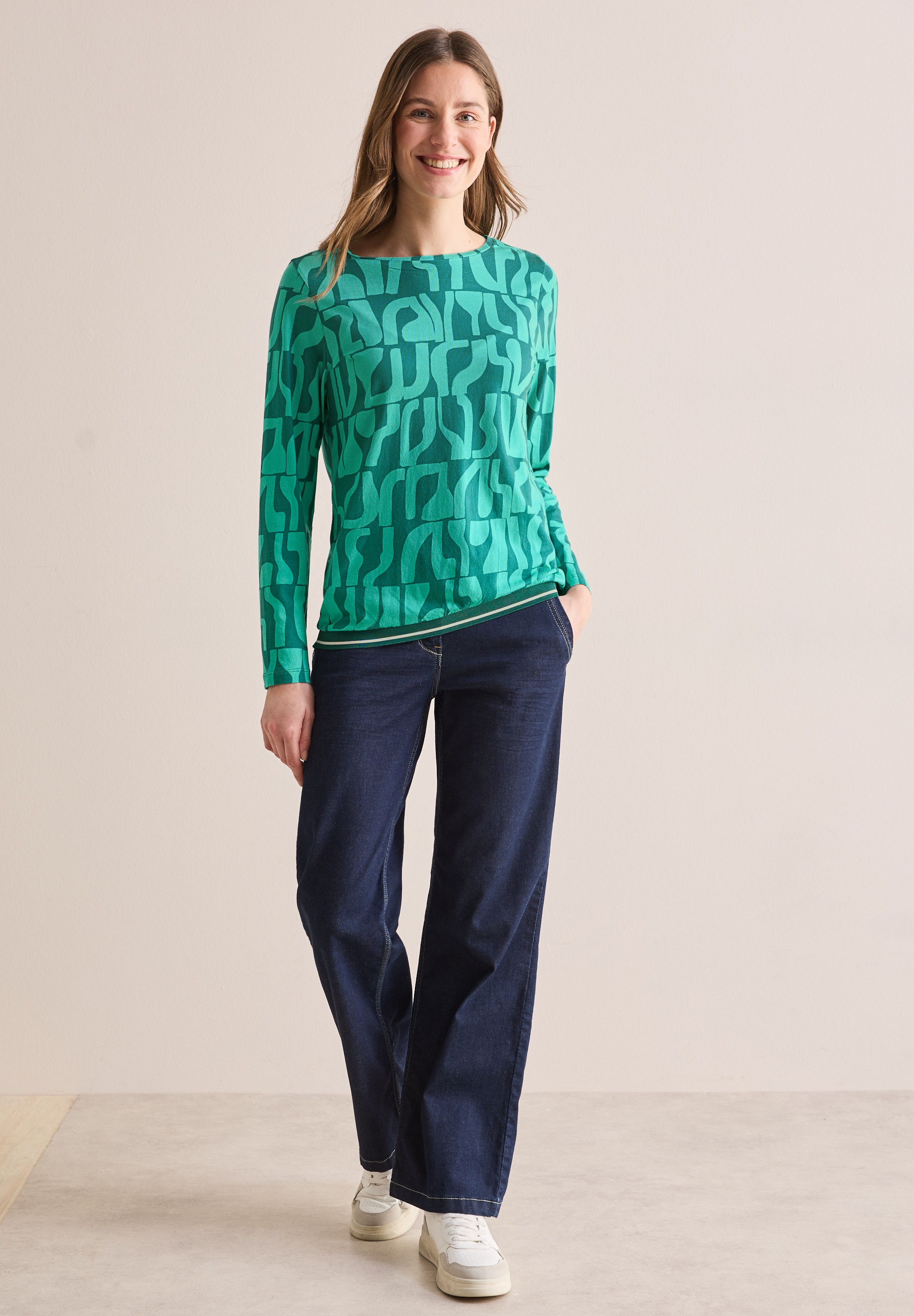 Cecil Langarmshirt, mit grafischem Muster