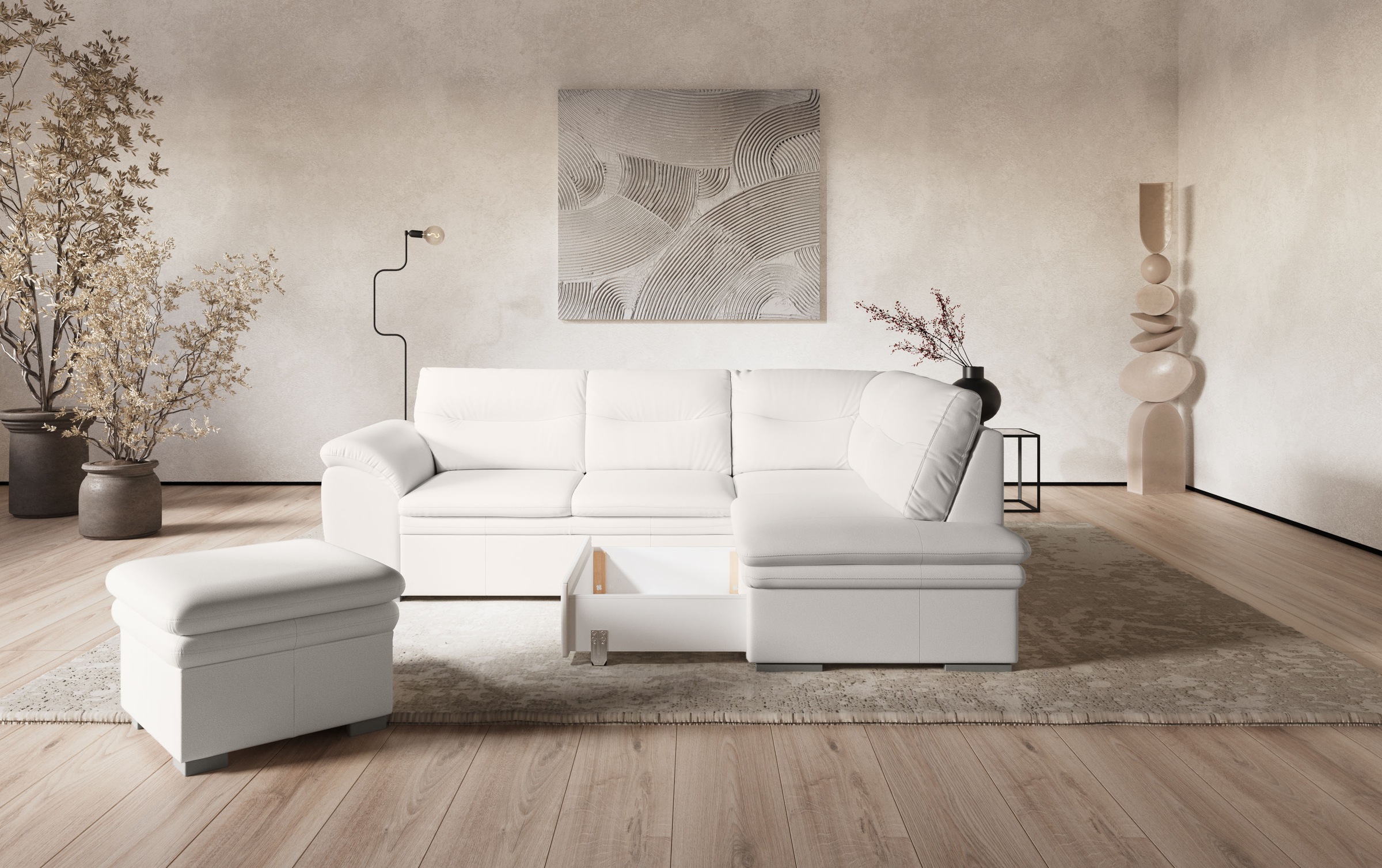 Thumbnail - COTTA Ecksofa "Leandra L-Form" wahlweise mit Bettfunktion & Bettkasten