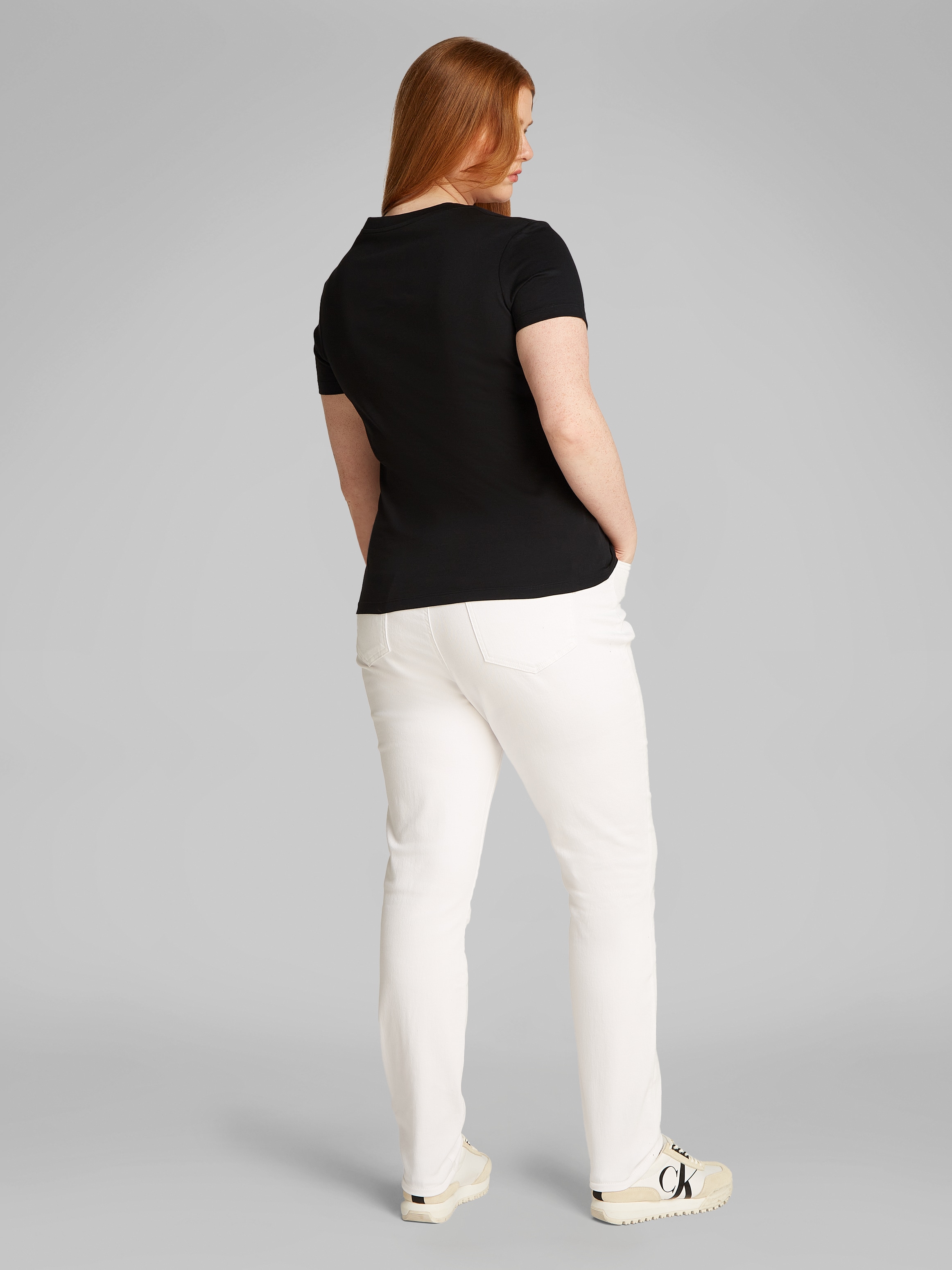 Calvin Klein Jeans Plus T-Shirt »PLUS INSTIT GRAPHIC SLIM TEE«, in großen Größen, Logoschriftzug