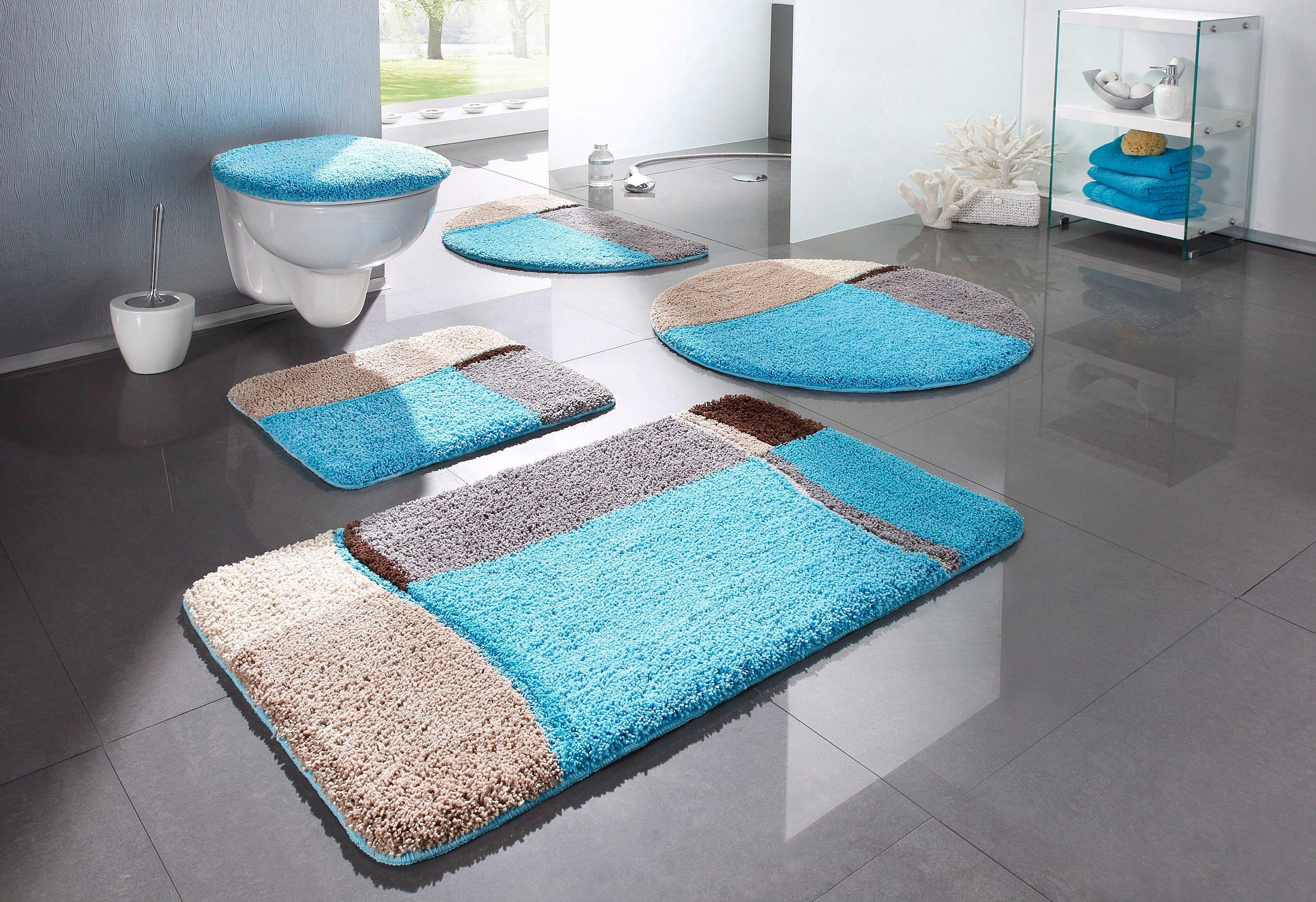 OTTO home Badematte "Belio, Badvorleger, Badezimmer Teppich" Höhe 20 mm rut günstig online kaufen