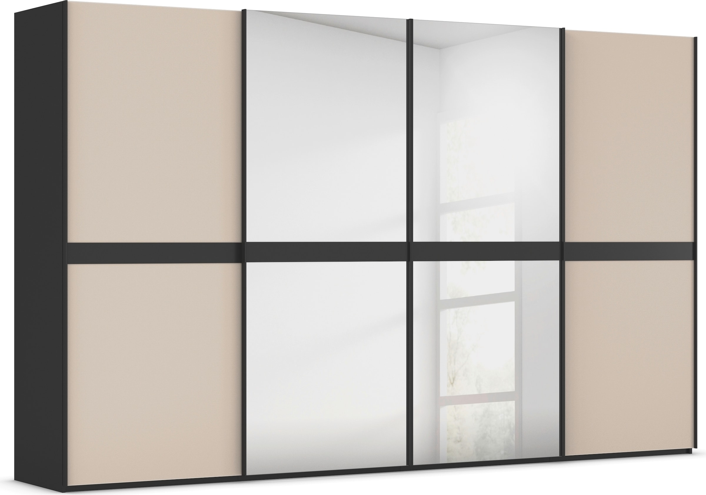 rauch "Kleiderschrank Schrank Garderobe Schlafzimmerschrank SCALE-LINE" edle Optik mit Bauchbinde mit Glas/Spiegel-Front MADE IN GERMANY