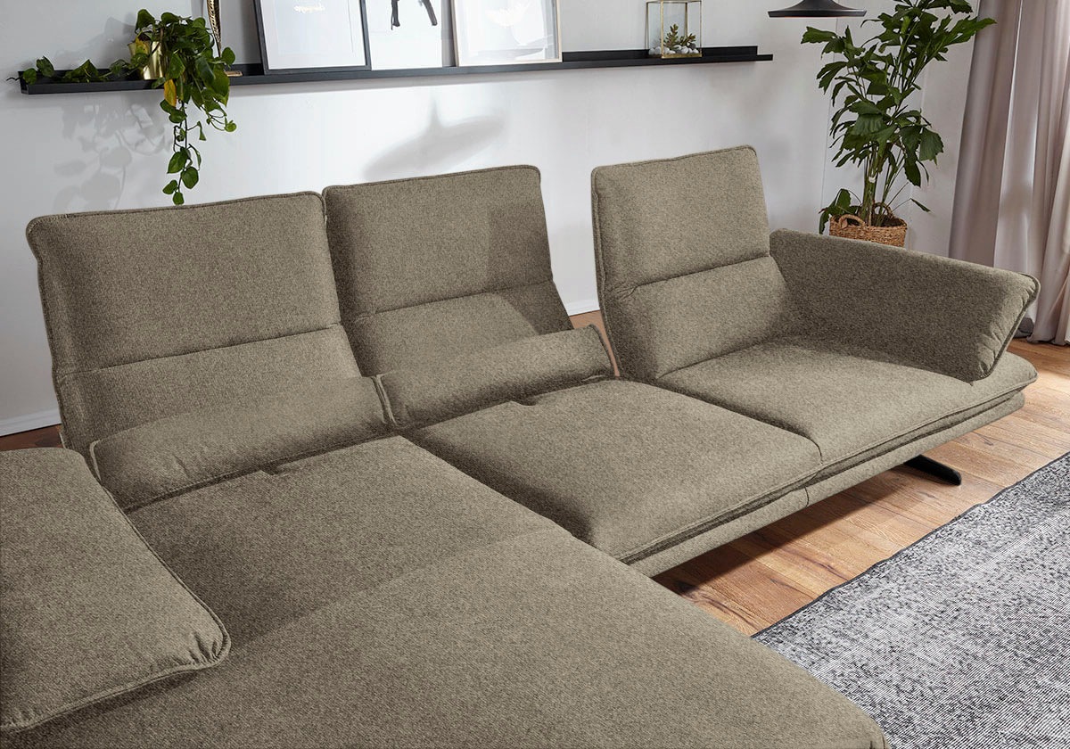 W.SCHILLIG Ecksofa »broadway, Designsofa mit tollem Sitzkomfort« Sitztiefenverstellung, Kopfteil- & Seitenteilverstellung, Breite 291cm