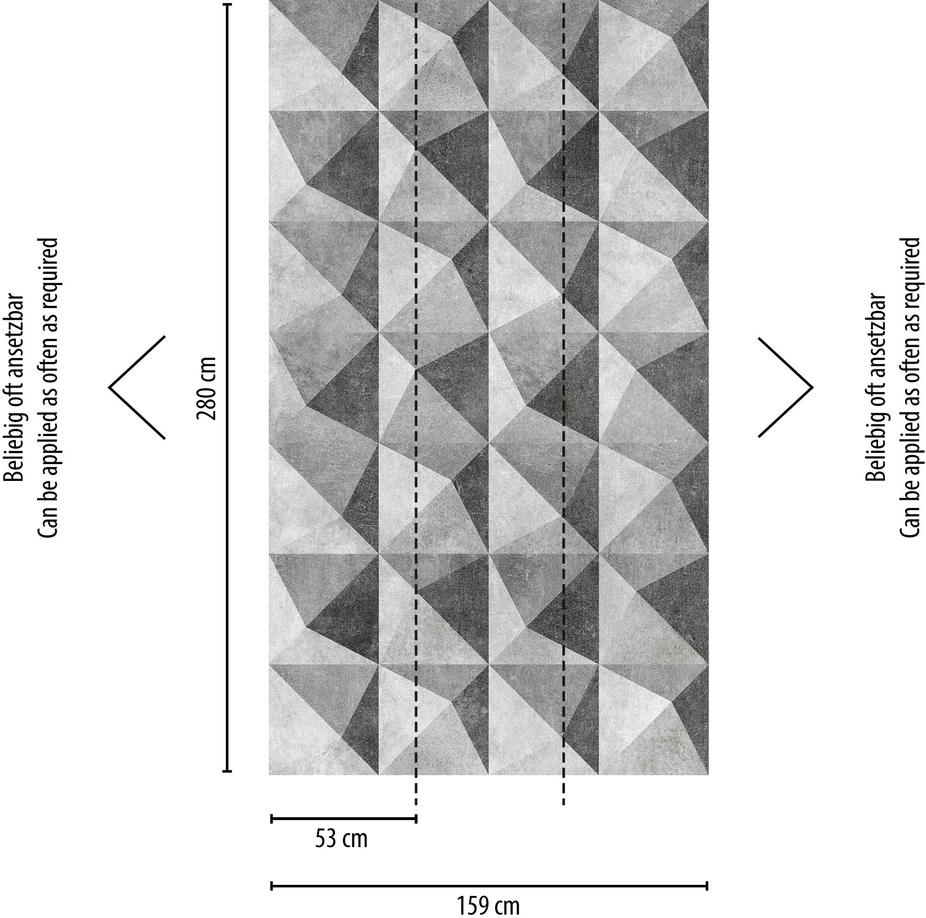 living walls Fototapete »The Wall« 3D-Optik | geometrisch | matt glatt Fototapete Geometrisch Tapete 3D Tapeten Wohnzimmer modern Design Büro