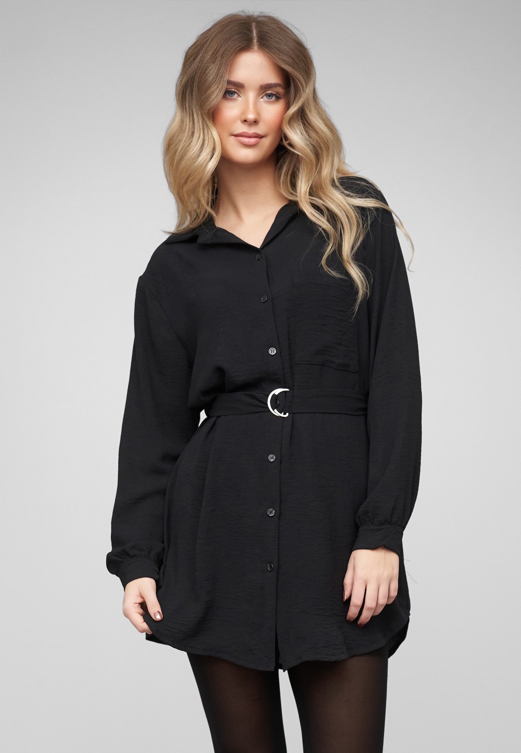 CLOUD 5IVE A-Linien-Kleid »CLOUD 5IVE Longsleeve Dress with tie-belt« 1 tlg.