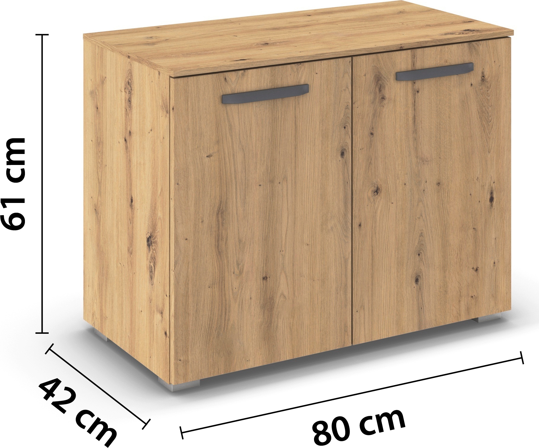 rauch Sideboard »Türkommode Kommode Lowboard OTELI mit Dekor- und Hochglanzfront« Breite 80 cm inkl. Soft-Close-Funktion,  mit 2 Türen, Einlegeboden variabel einsetzbar MADE IN GERMANY