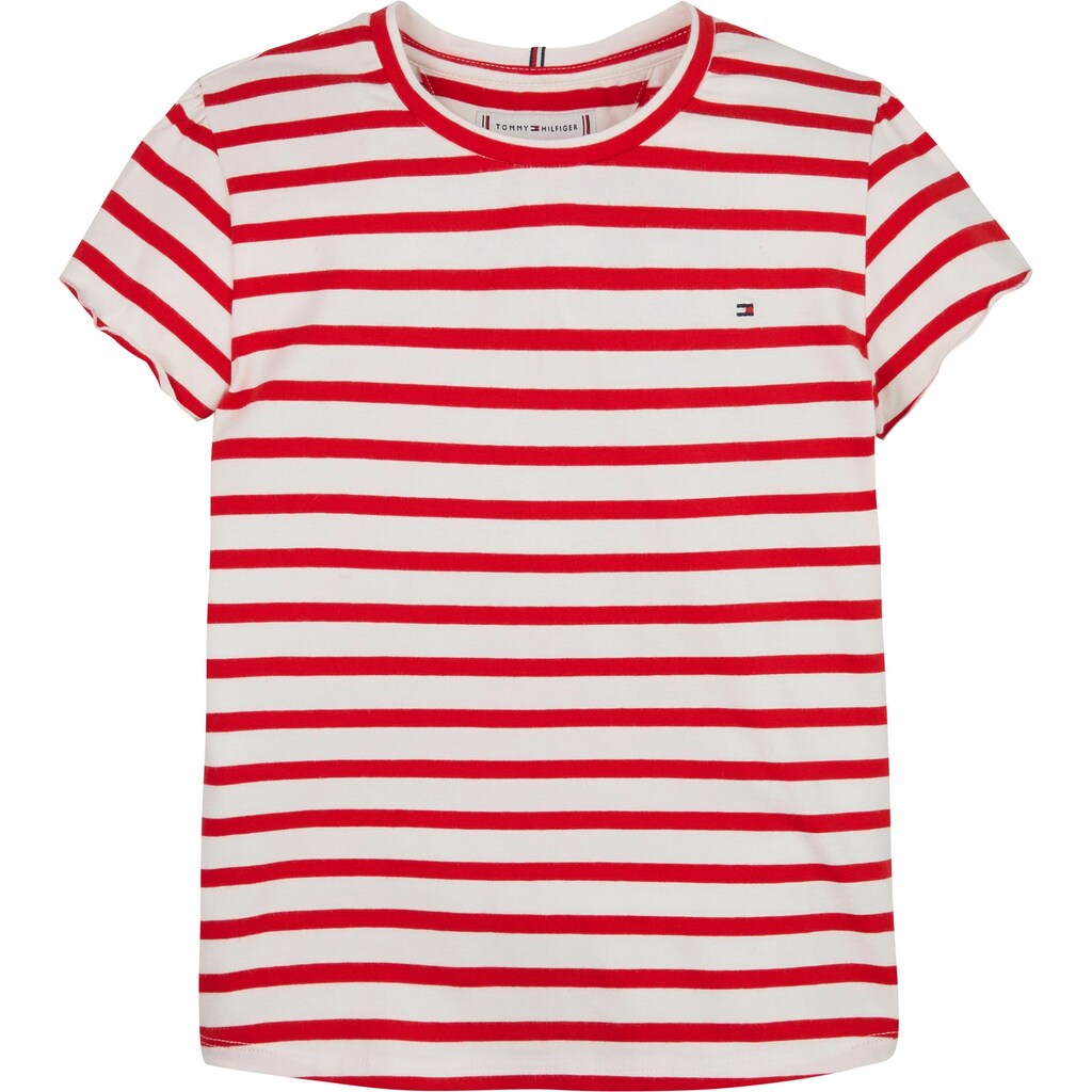 Tommy Hilfiger T-Shirt »STRIPED RUFFLE SLEEVE TOP S/S«