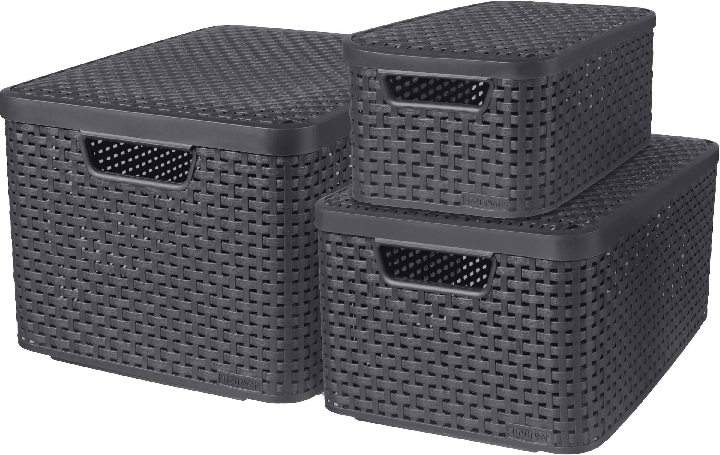 Curver Organizer "Style" Aufbewahrungsbox, mit Deckel, anthrazit, 7/13/18 L günstig online kaufen
