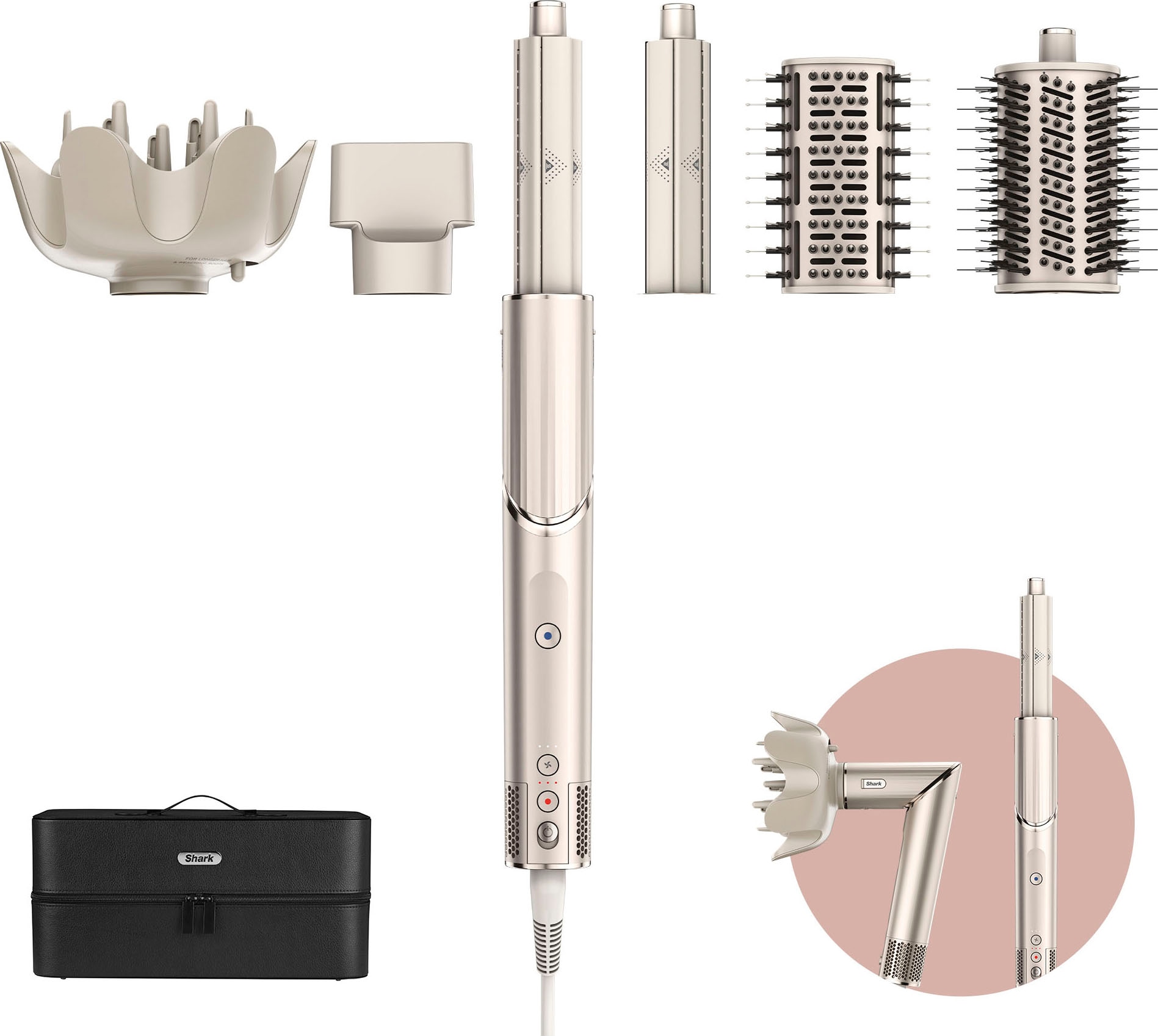 Shark Multihaarstyler »FlexStyle 5-in-1 Haarstyler und -trockner HD440SLEU«, 6 Aufsätze}